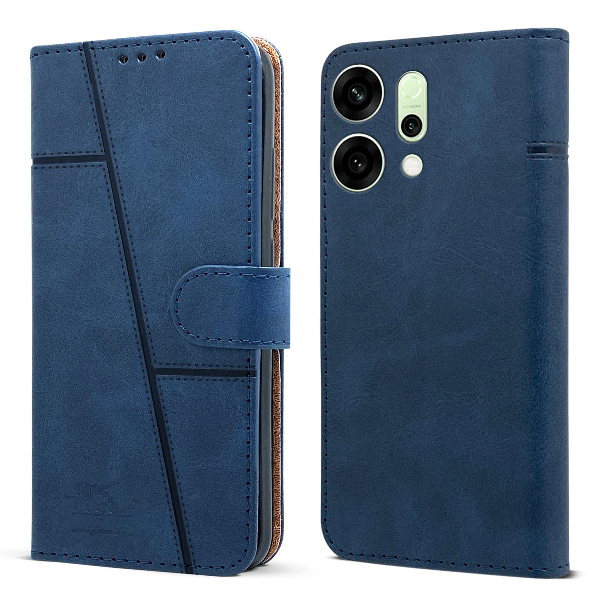 For Oppo Reno14 5G | Oppo Reno 14 5G Flip Cover Case (Stitched Leather with Magnetic Closure)