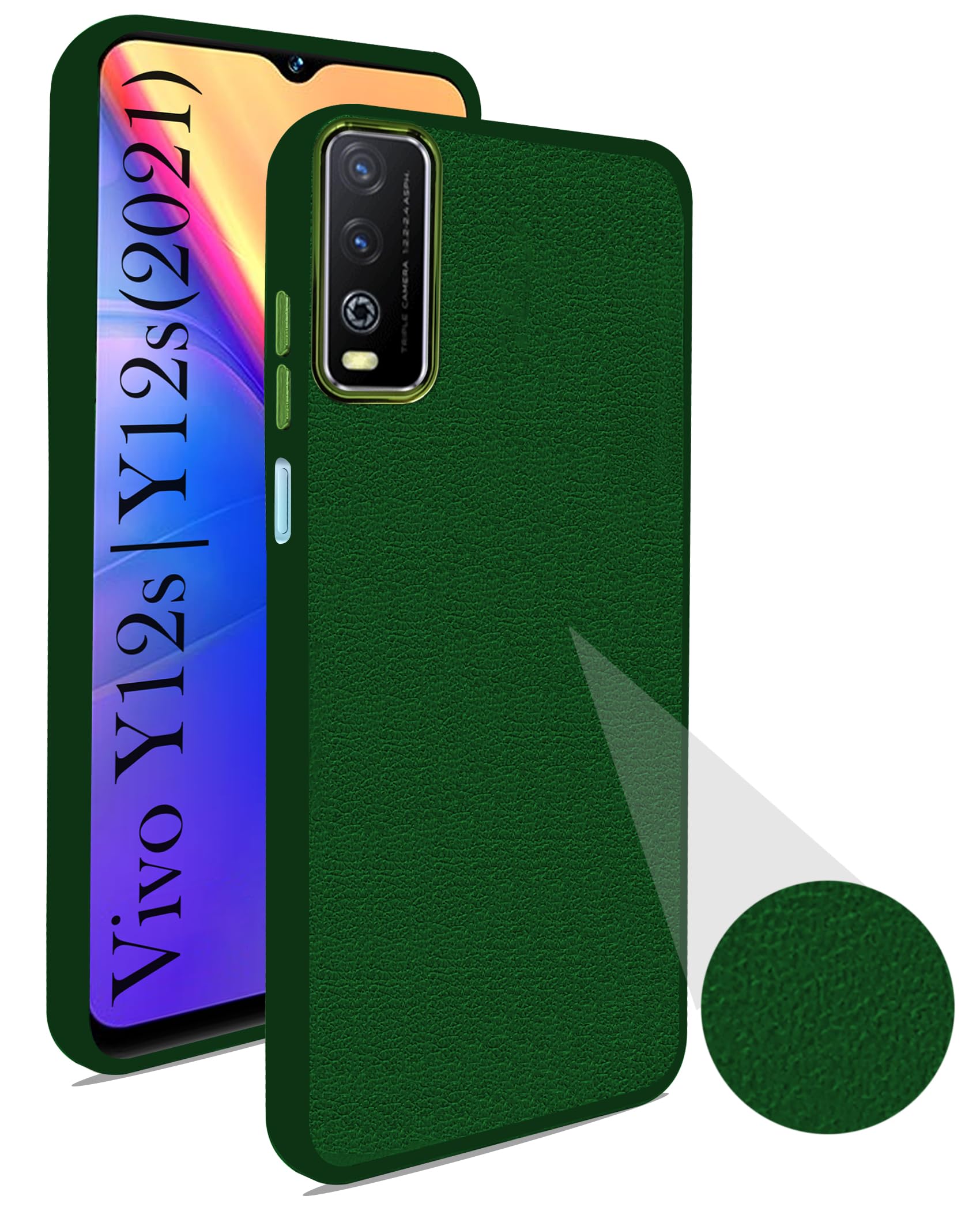 For Vivo Y12s | Y12s 2021 Back Cover Case (Minimalist Professional Leather | Shockproof Metal Camera Protection)