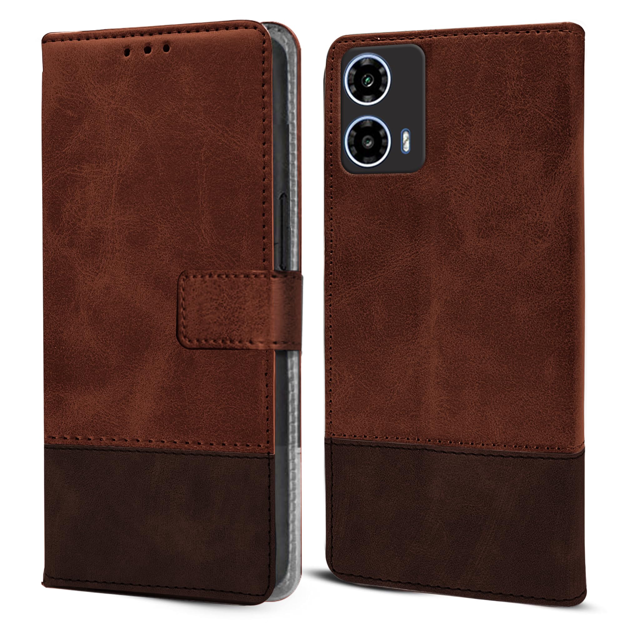 For Motorola Moto G34 5G Flip Case Cover (Professional Dual Leather Wallet with Magnetic Closure)