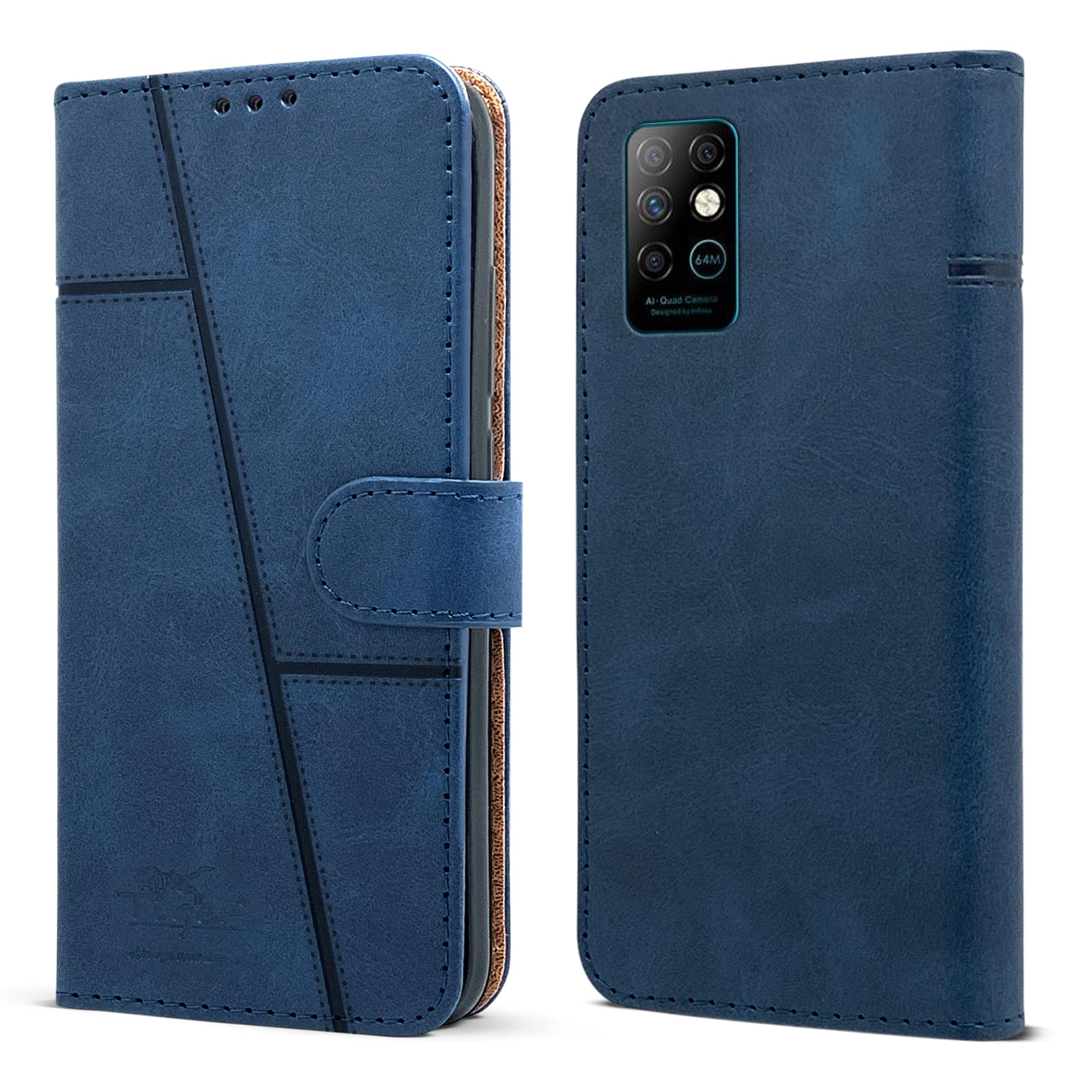 For Infinix Note 8 Flip Cover Case ( Stitched Leather with Magnetic Closure)