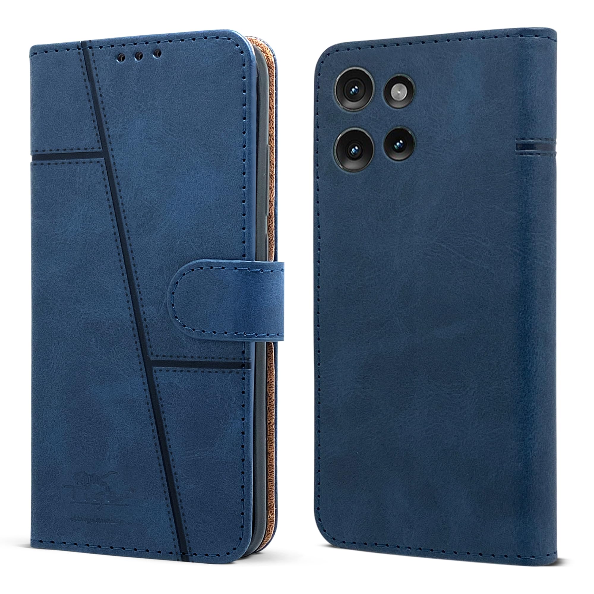 For Motorola Moto Edge 50 5G Flip Cover Case ( Stitched Leather with Magnetic Closure)