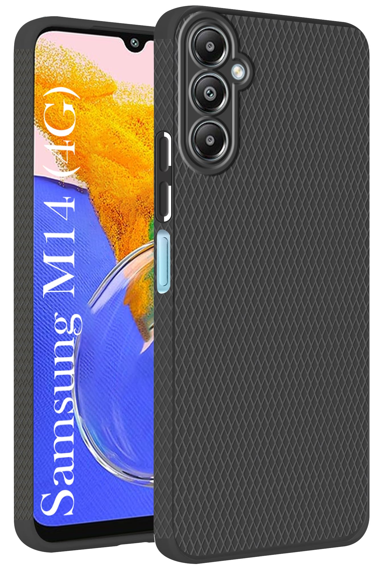 For Samsung Galaxy M14 4G Back Cover Case (Liquid Silicone | Side Grip | Camera Protection)