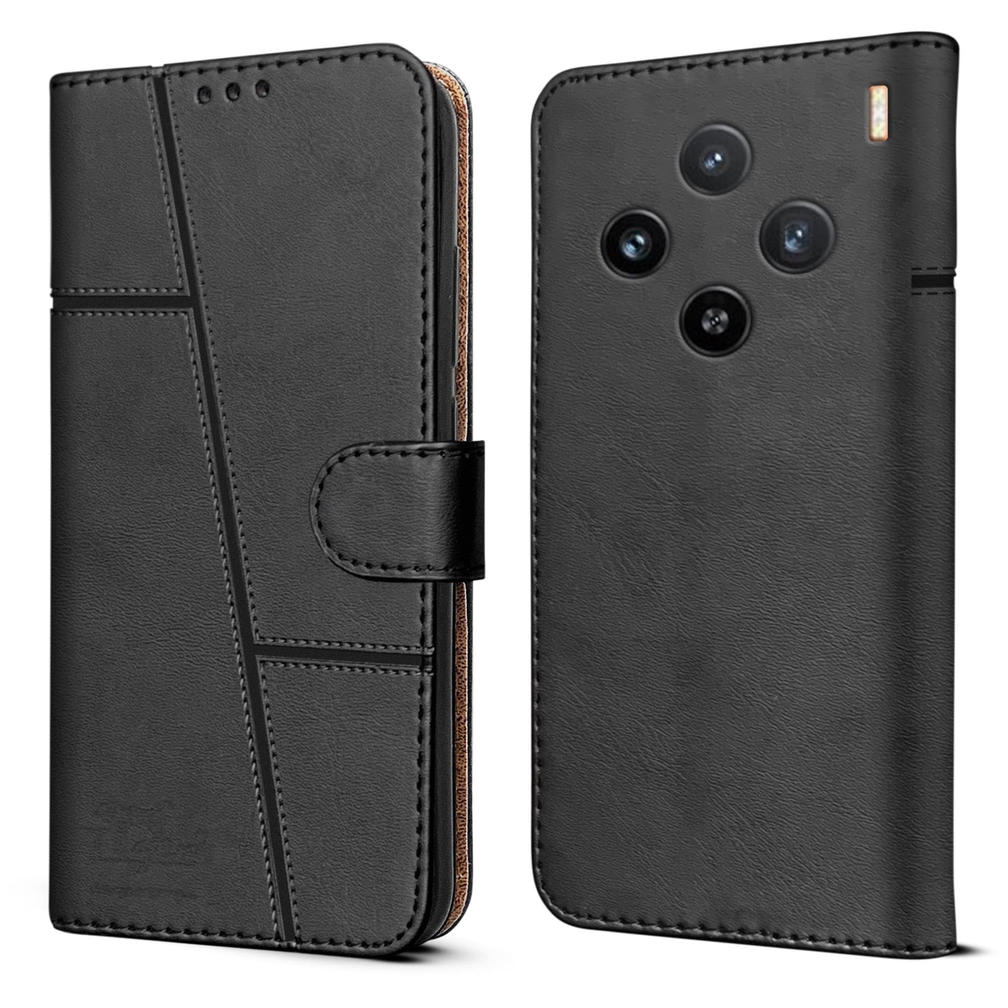 For VIVO X100 5G Flip Cover Case (Stitched Leather with Magnetic Closure)