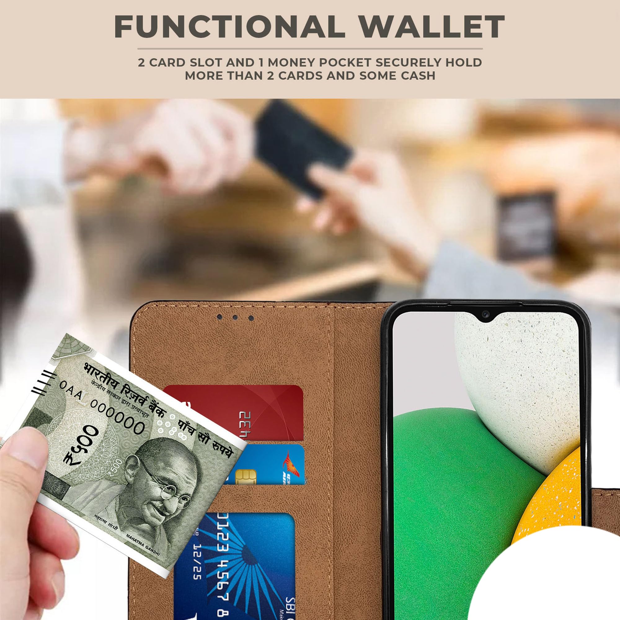 For Vivo Y300 Flip Cover Case ( Stitched Leather with Magnetic Closure)