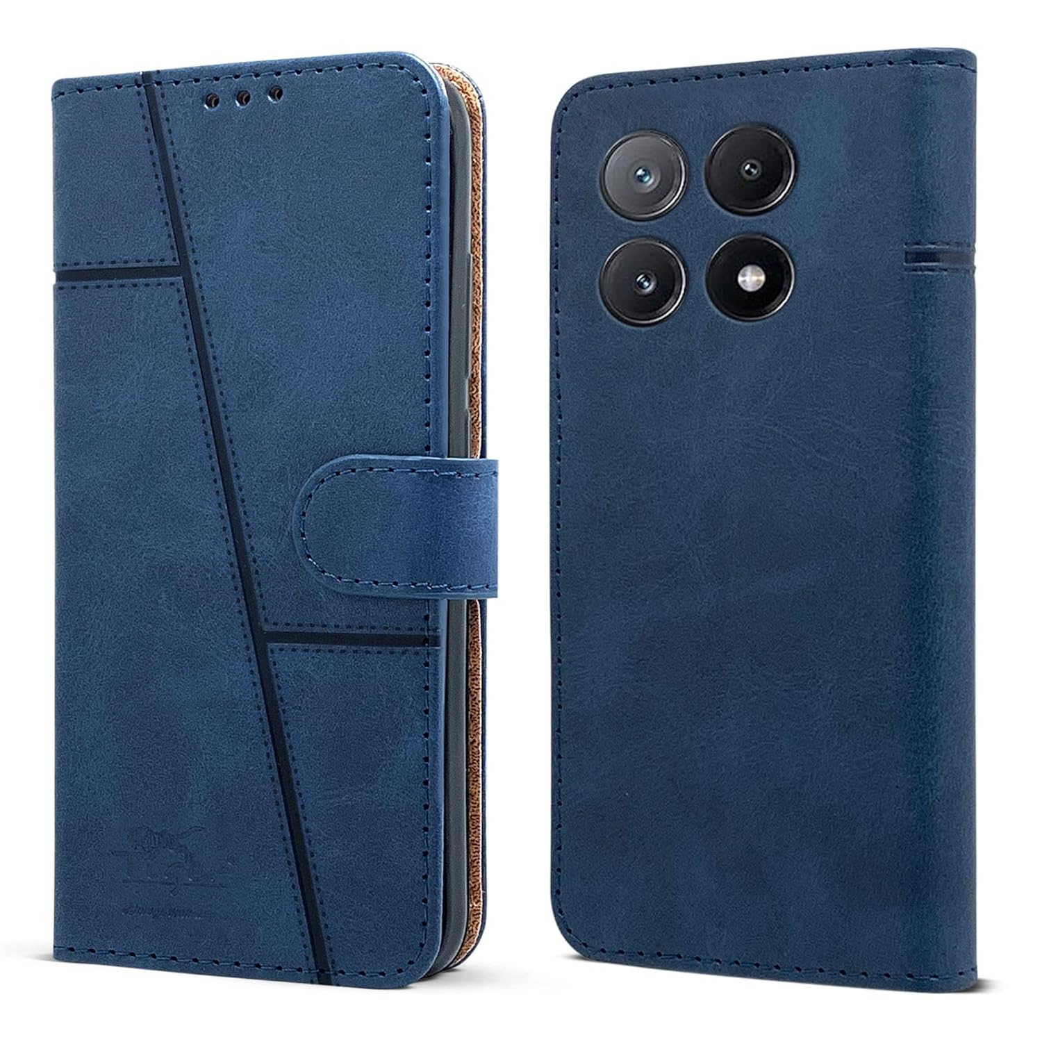 For Poco X6 Pro 5G Flip Cover Case (Stitched Leather with Magnetic Closure)