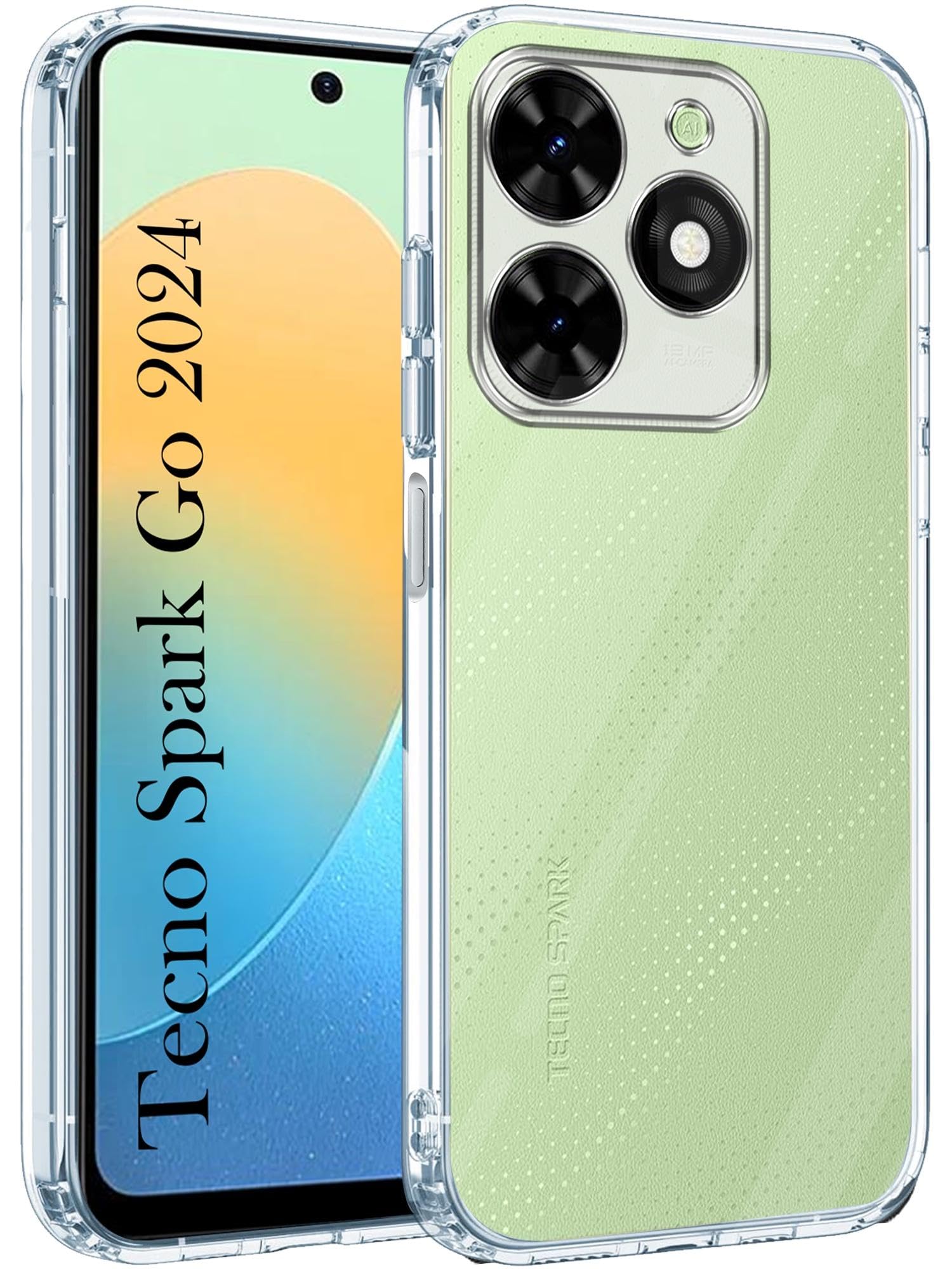 For Tecno Spark Go 2024 Back Cover (Silicone Clear Shockproof Case with Camera Protection | Soft and Flexible)