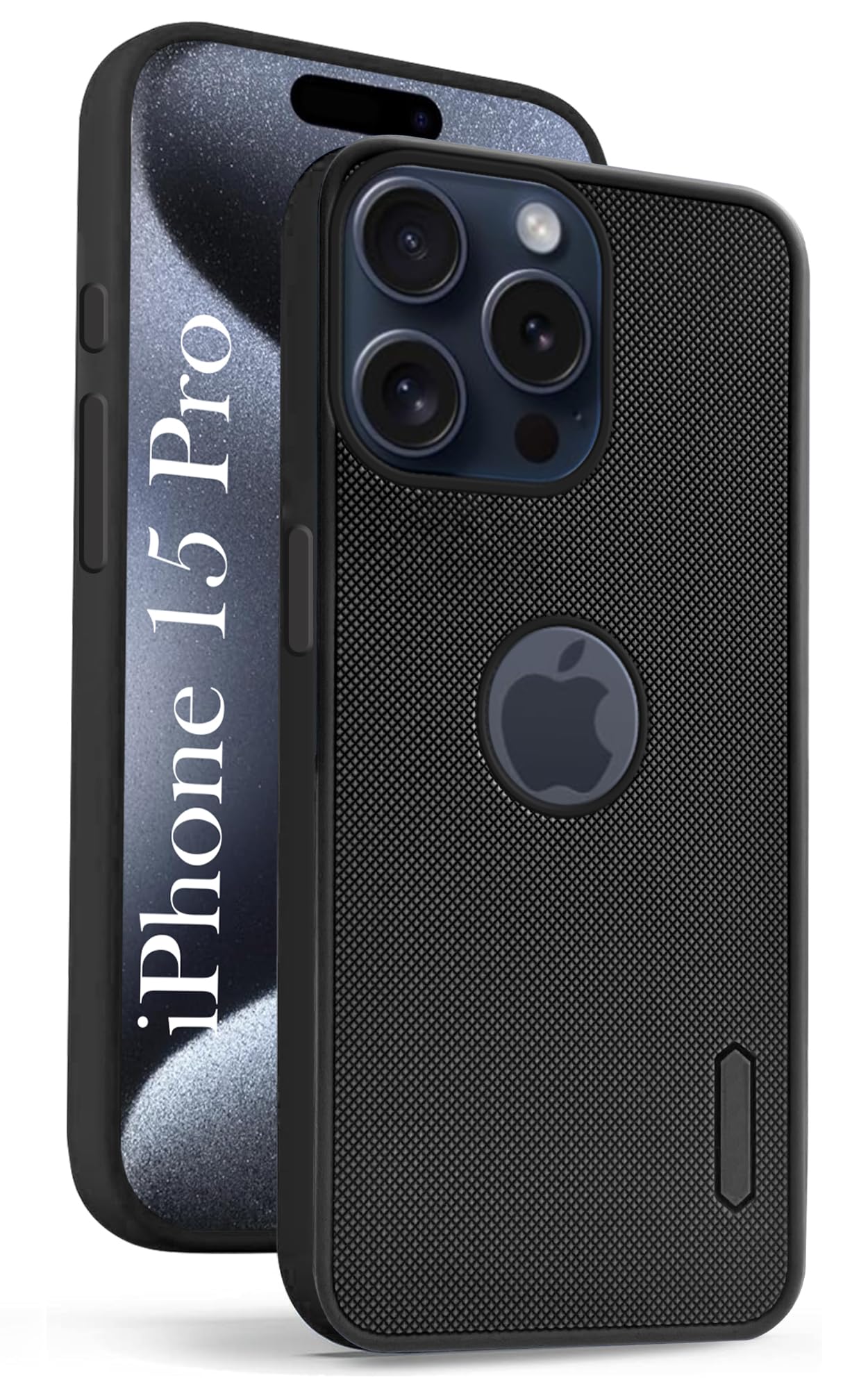 For iPhone 15 Pro Back Cover Case (Textured Grip Design | Camera Protetion | Slim and Light Weight | Soft Touch and Feel)
