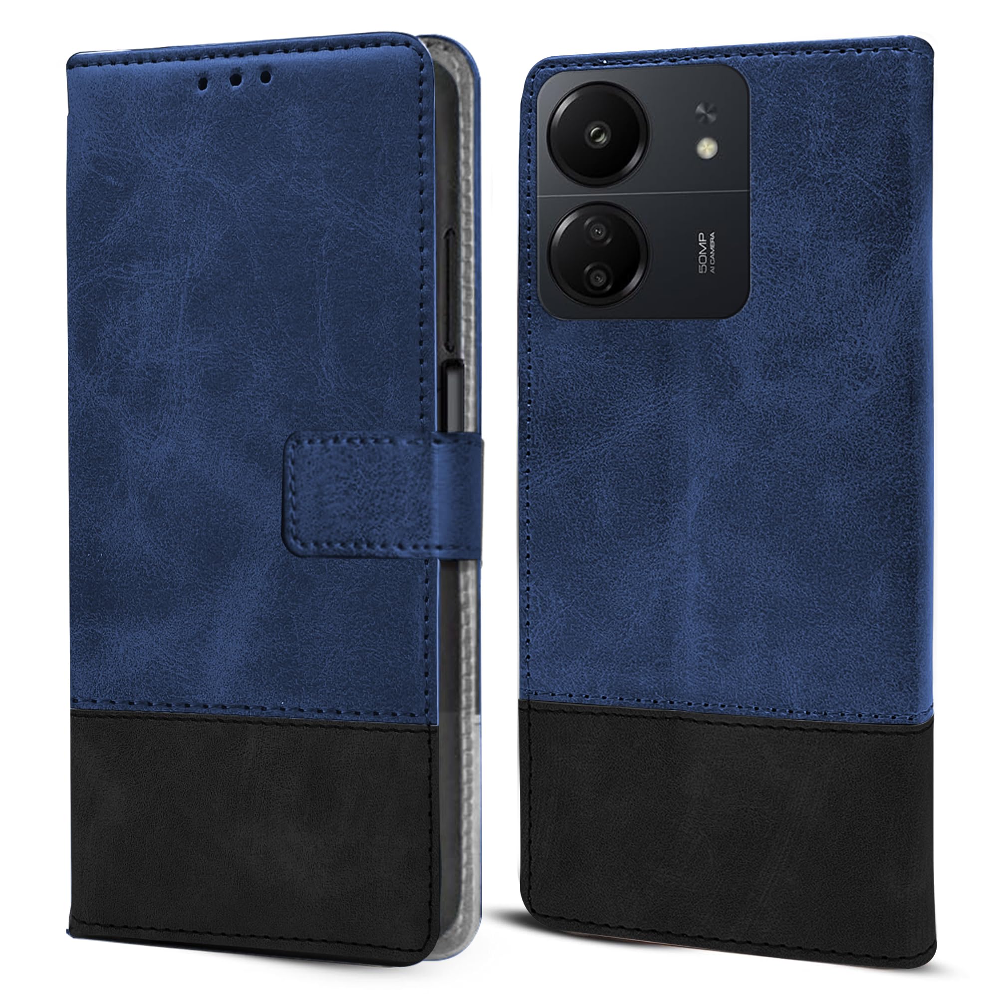 For Poco C65 Flip Case Cover (Professional Dual Leather Wallet with Magnetic Closure)