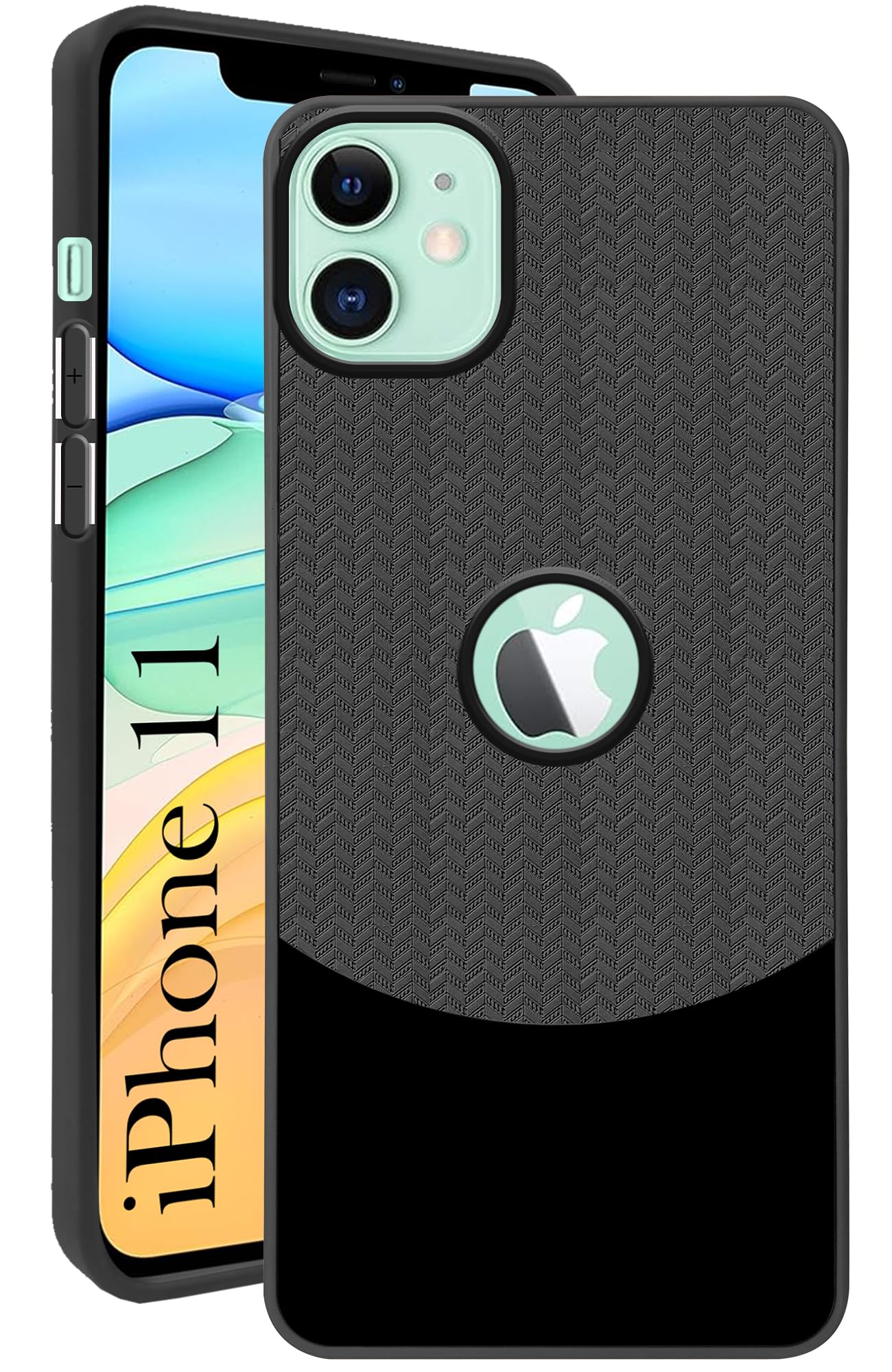 For Apple iPhone 11 Back Cover Case (Elegant PU Leather Finish | Premium Minimalist Professional | Camera Protection Bump)