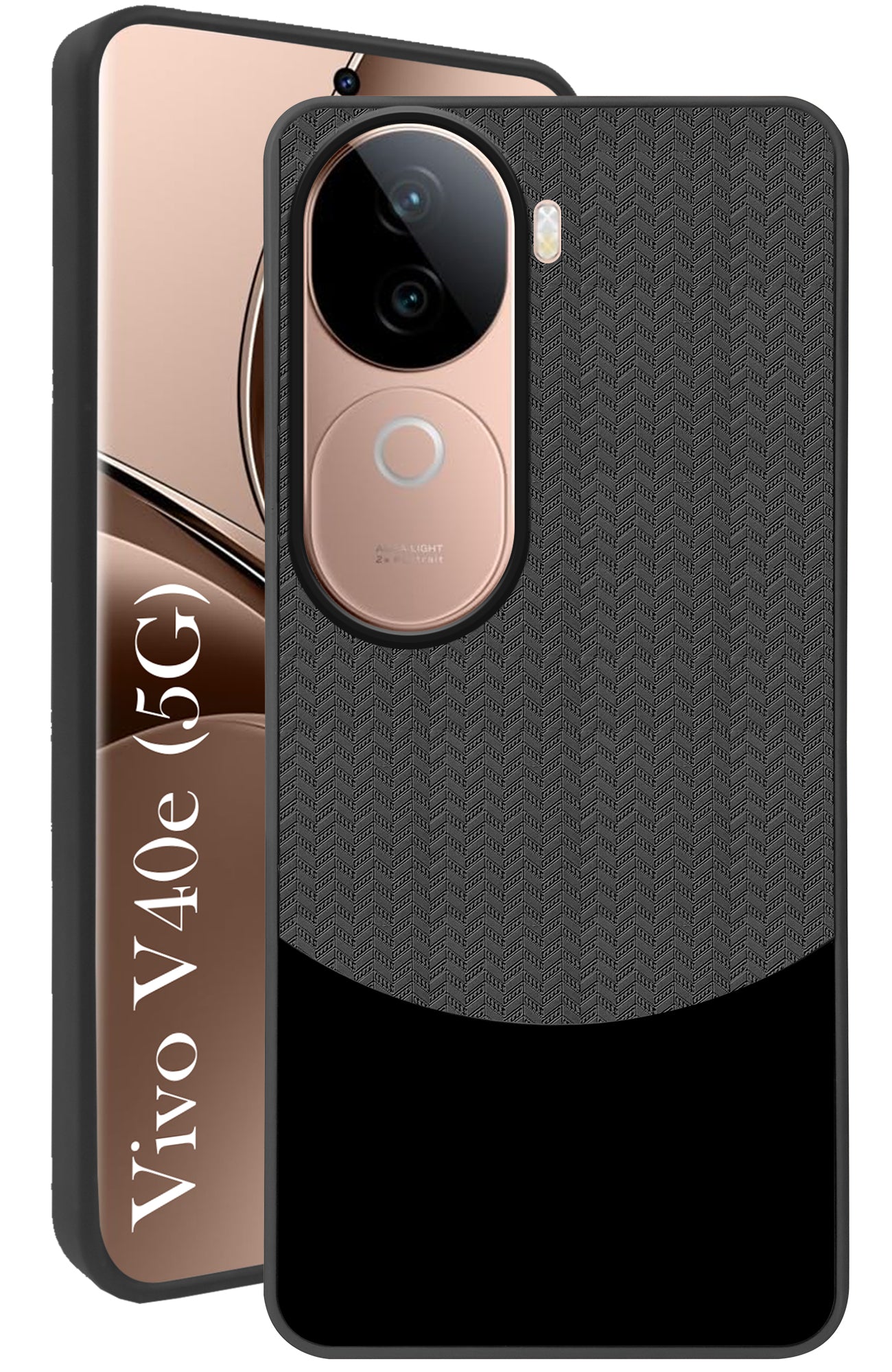 For Vivo V40e Back Cover Case (Elegant PU Leather Finish | Premium Minimalist Professional | Camera Protection Bump)