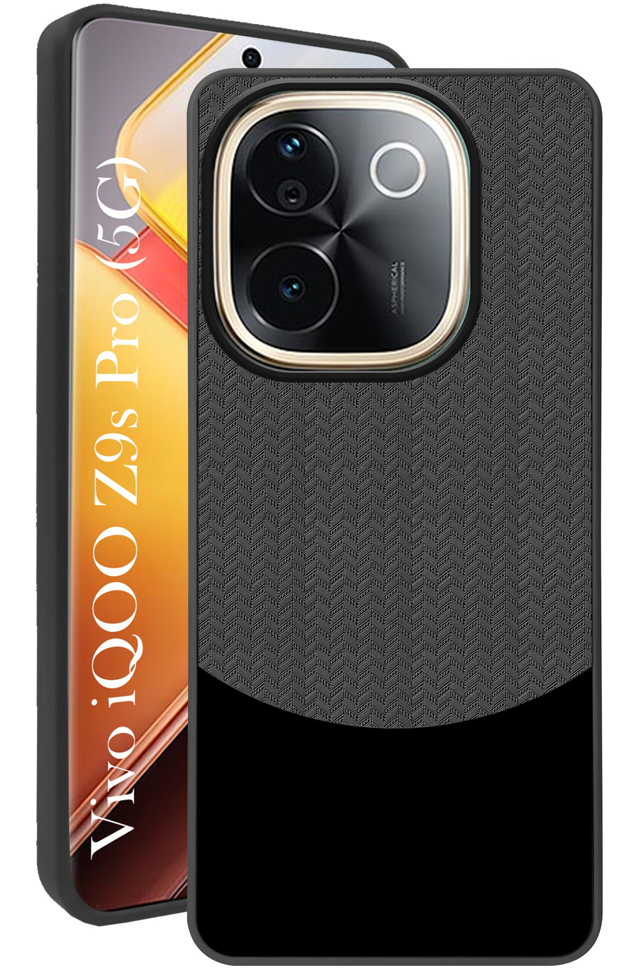 For Vivo iQOO Z9s Pro Back Cover Case (Elegant PU Leather Finish | Premium Minimalist Professional | Camera Protection Bump)