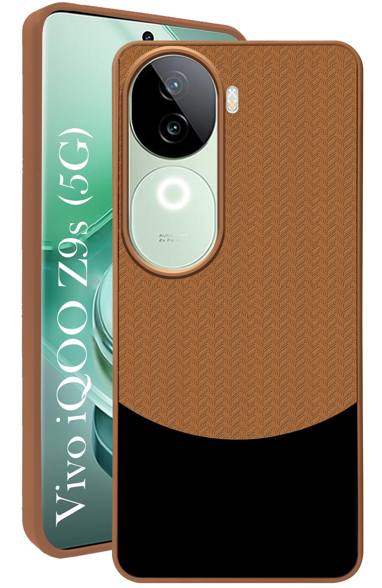 For Vivo iQOO Z9s Back Cover Case (Elegant PU Leather Finish | Premium Minimalist Professional | Camera Protection Bump)