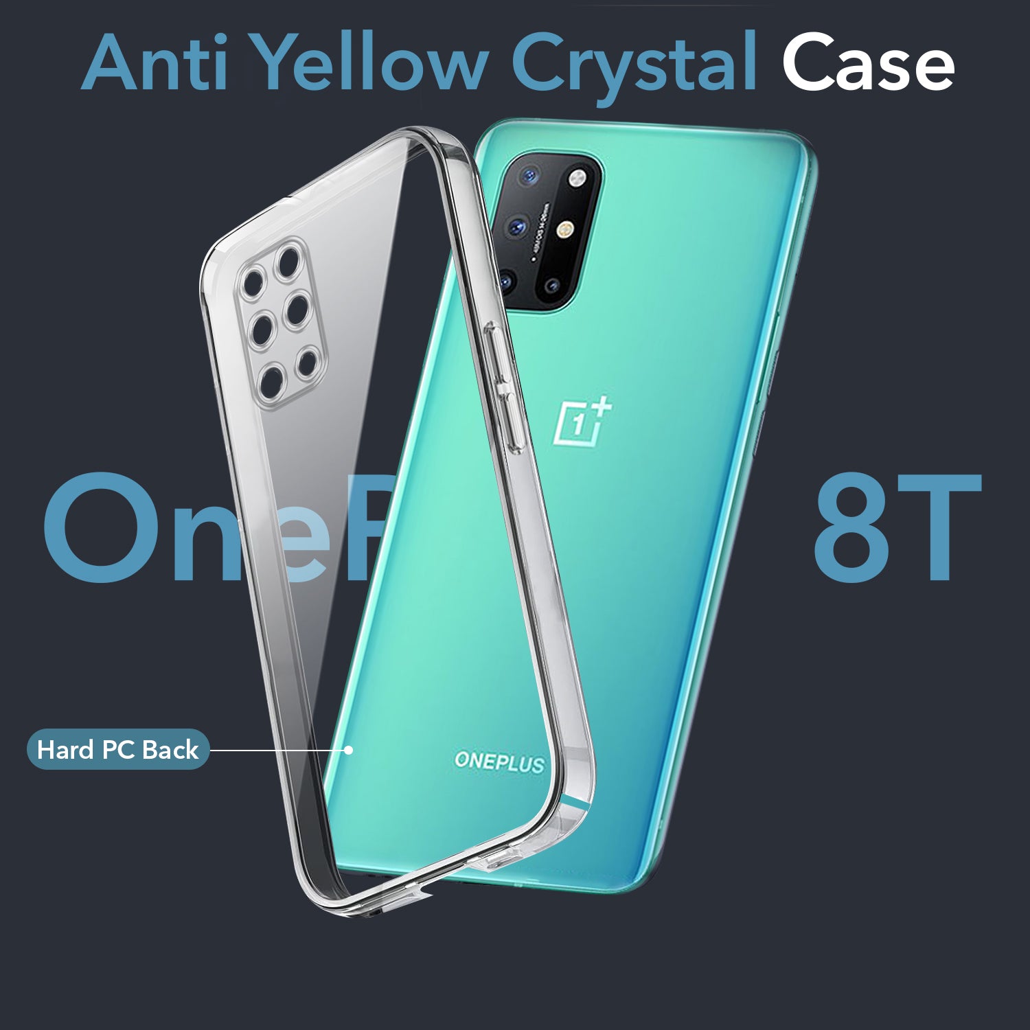 For OnePlus 8T Back Cover Case (Hard Anti Yellow Clear Case | Drop & Camera Protection | Shockproof Polycarbonate)