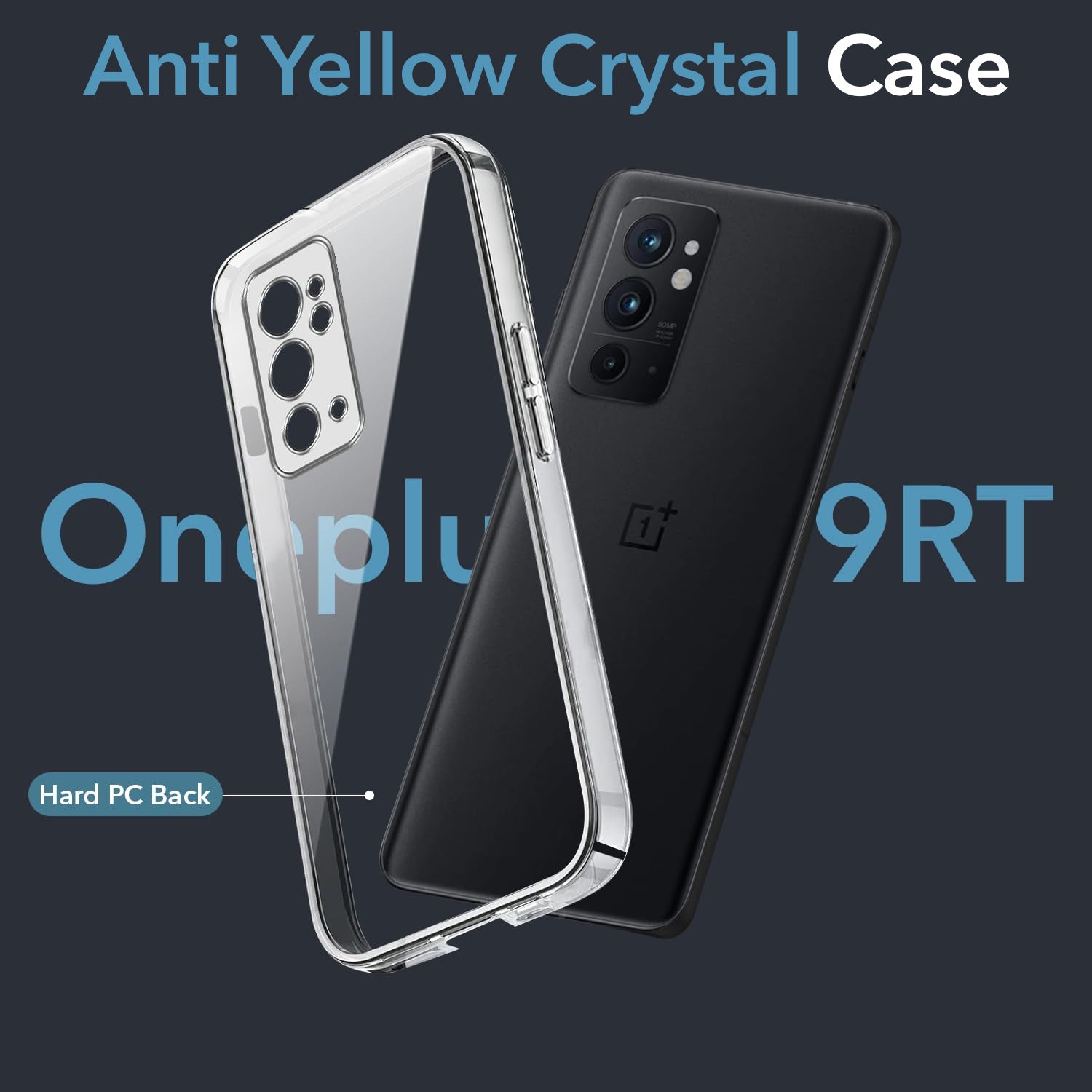 For OnePlus 9RT 5G Back Cover Case (Hard Anti Yellow Clear Case | Drop & Camera Protection | Shockproof Polycarbonate)
