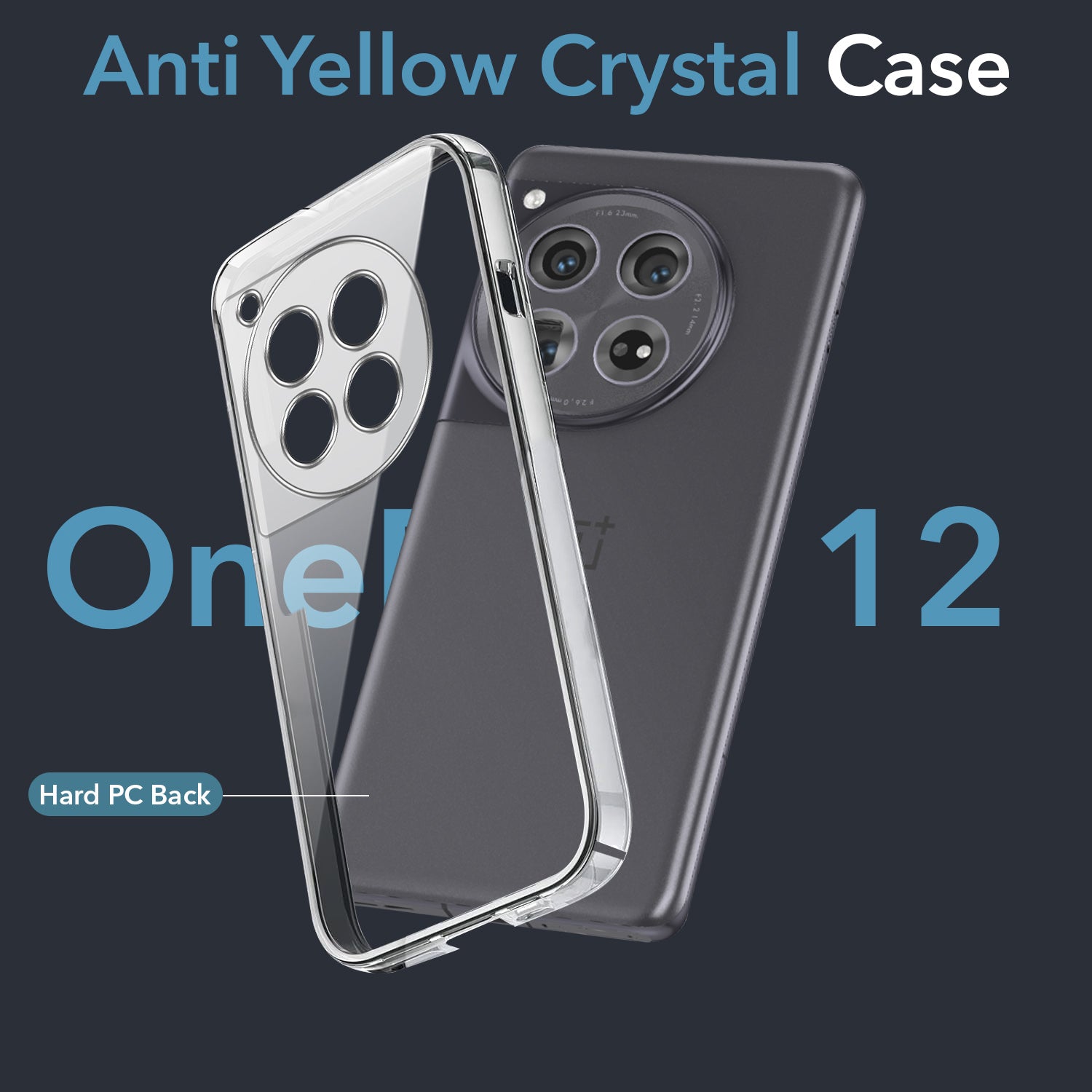 For OnePlus 12 5G Back Cover Case (Hard Anti Yellow Clear Case | Drop & Camera Protection | Shockproof Polycarbonate)