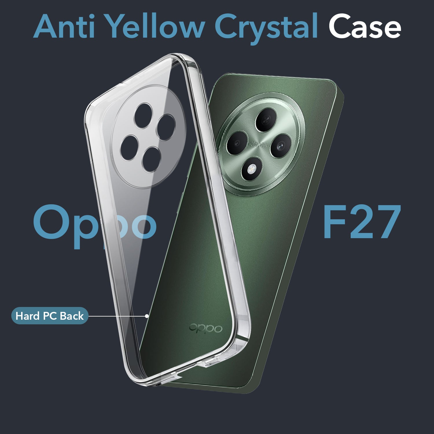 For Oppo F27 Back Cover (Hard Anti Yellow Clear Case | Drop & Camera Protection | Shockproof Polycarbonate)