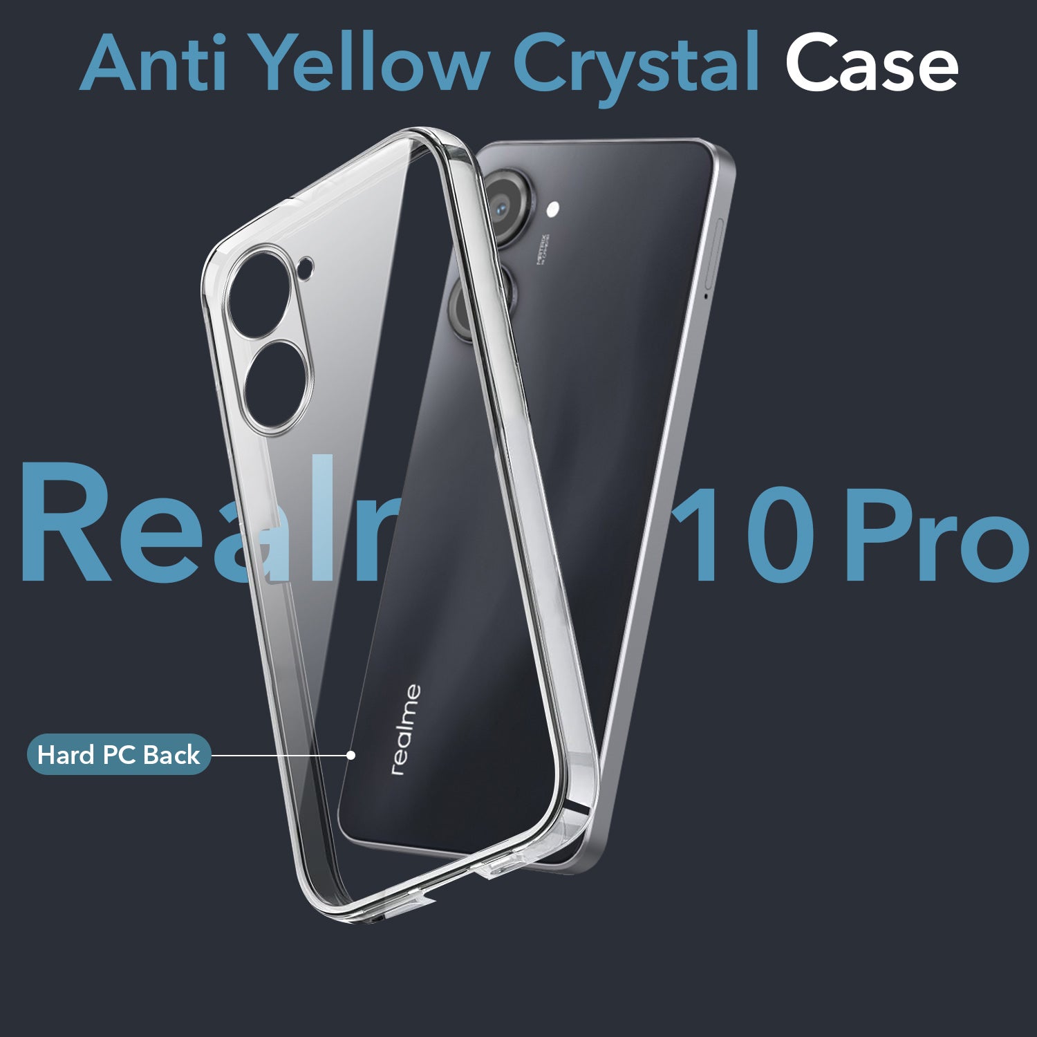 For Realme 10 Pro 5G Back Cover Case (Hard Anti Yellow Clear Case | Drop & Camera Protection | Shockproof Polycarbonate)