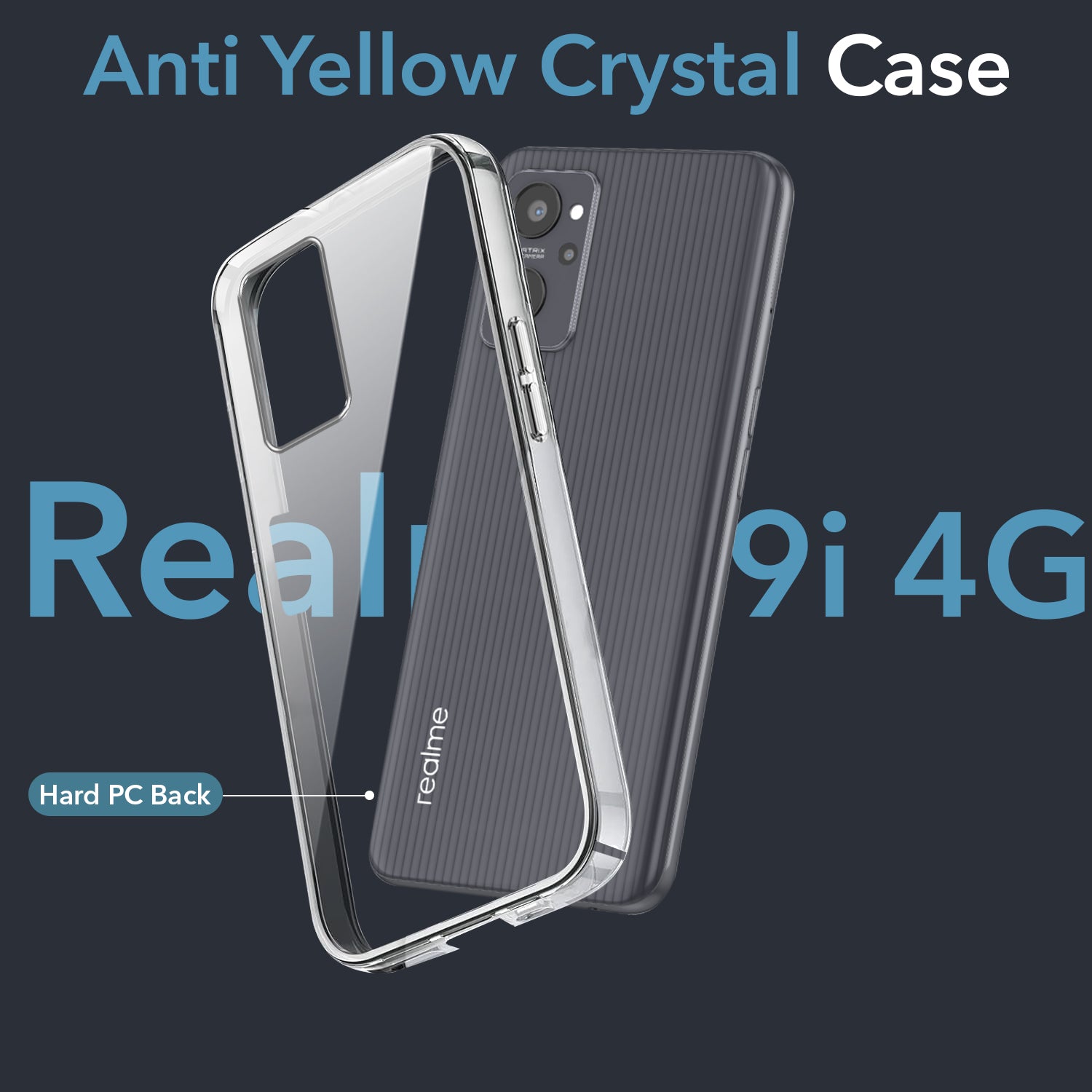 For Realme 9i Back Cover Case (Hard Anti Yellow Clear Case | Sleek Hard Crystal Clear | Drop & Camera Protection | Shockproof Polycarbonate)