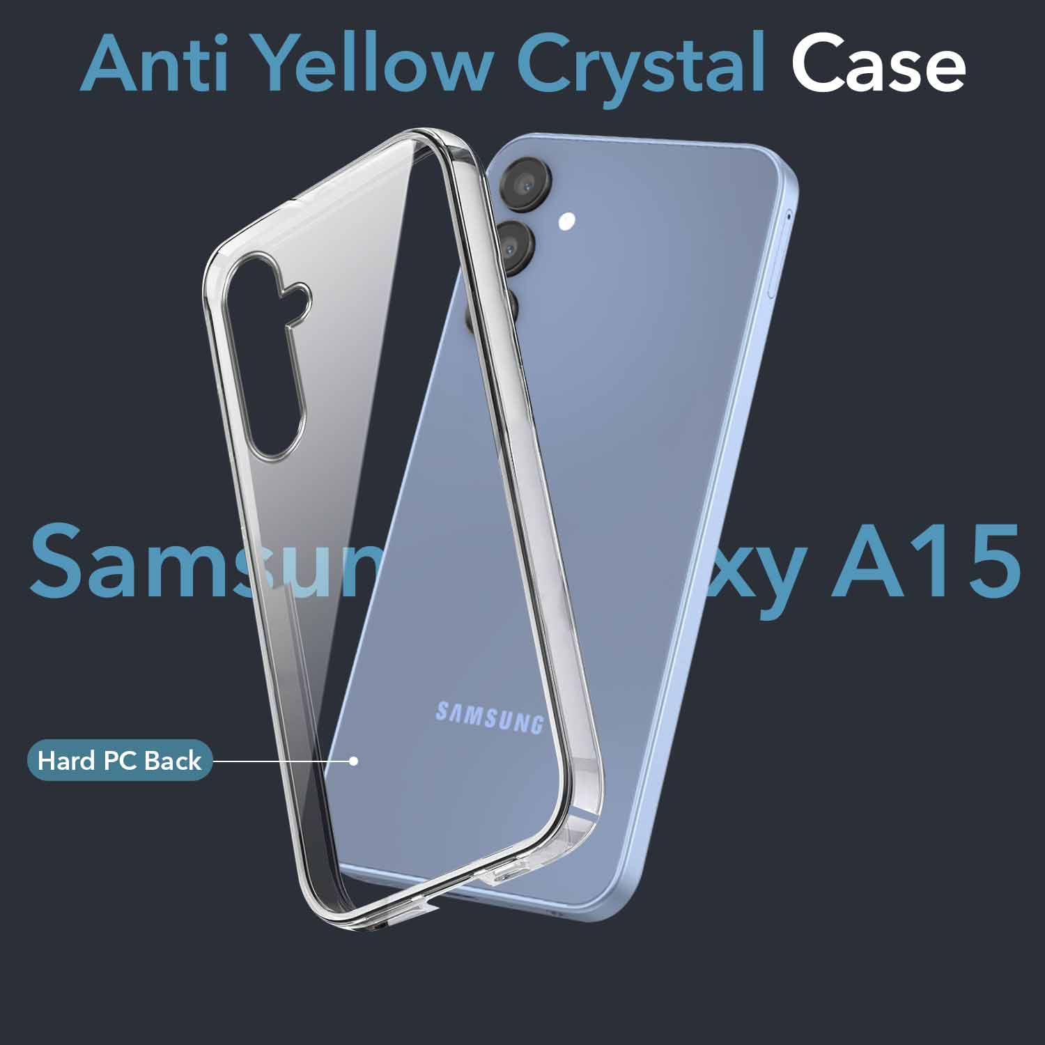 For Samsung Galaxy A15 5G Back Cover (Hard Anti Yellow Clear Case | Drop & Camera Protection | Shockproof Polycarbonate)