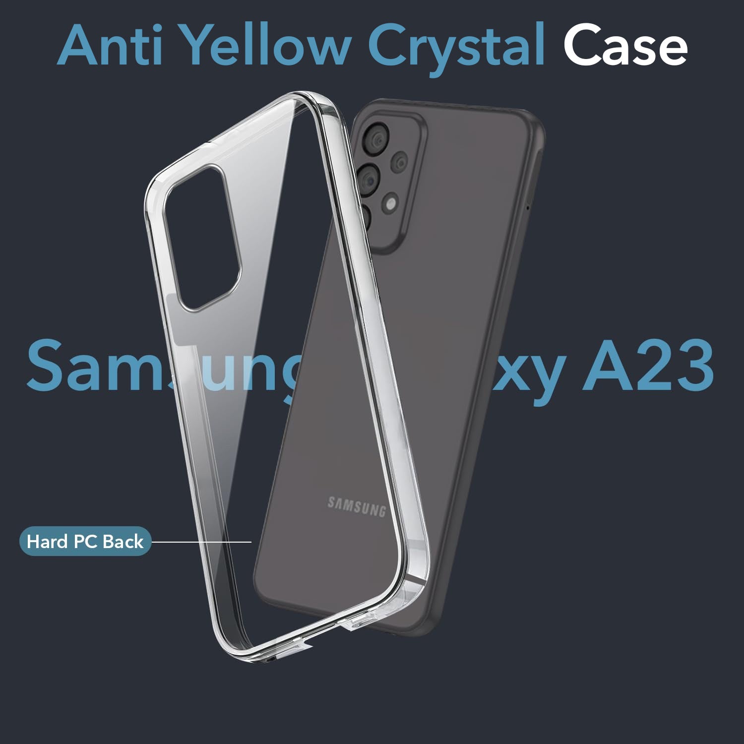 For Samsung Galaxy A23 Back Cover (Hard Anti Yellow Clear Case | Drop & Camera Protection | Shockproof Polycarbonate)