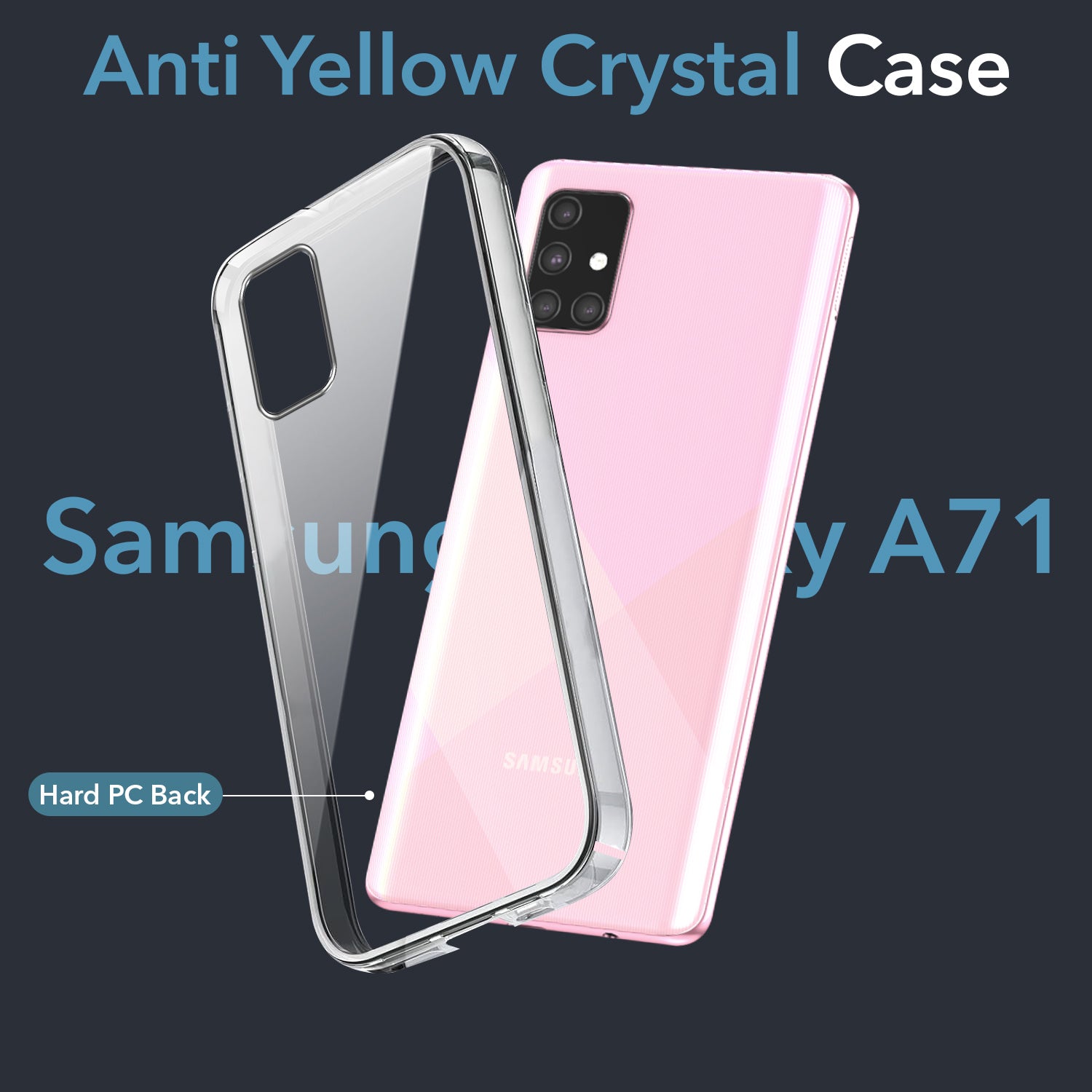 For Samsung Galaxy A71 Back Cover Case (Hard Anti Yellow Clear Case | Drop & Camera Protection | Shockproof Polycarbonate)