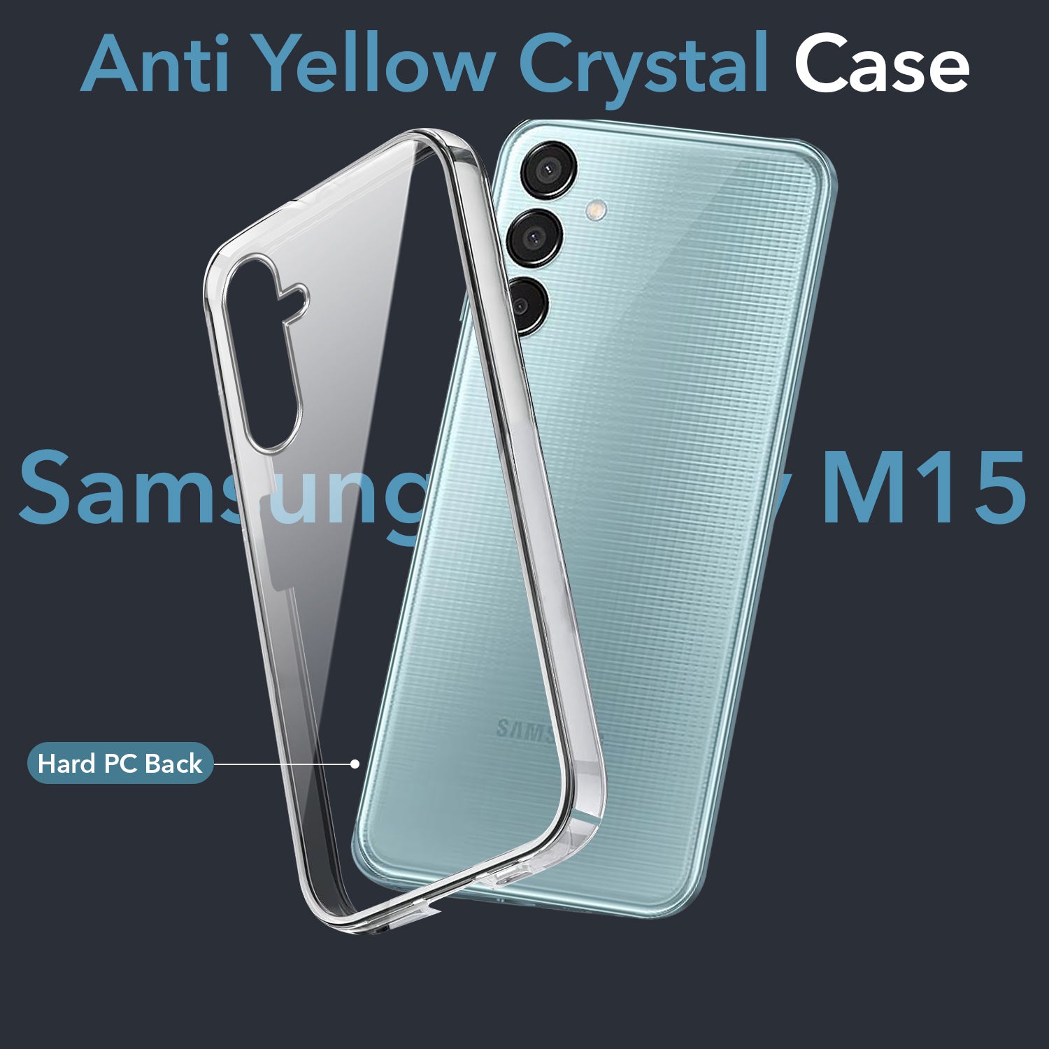 For Samsung Galaxy M15 5G Back Cover Case (Hard Anti Yellow Clear Case | Drop & Camera Protection | Shockproof Polycarbonate)