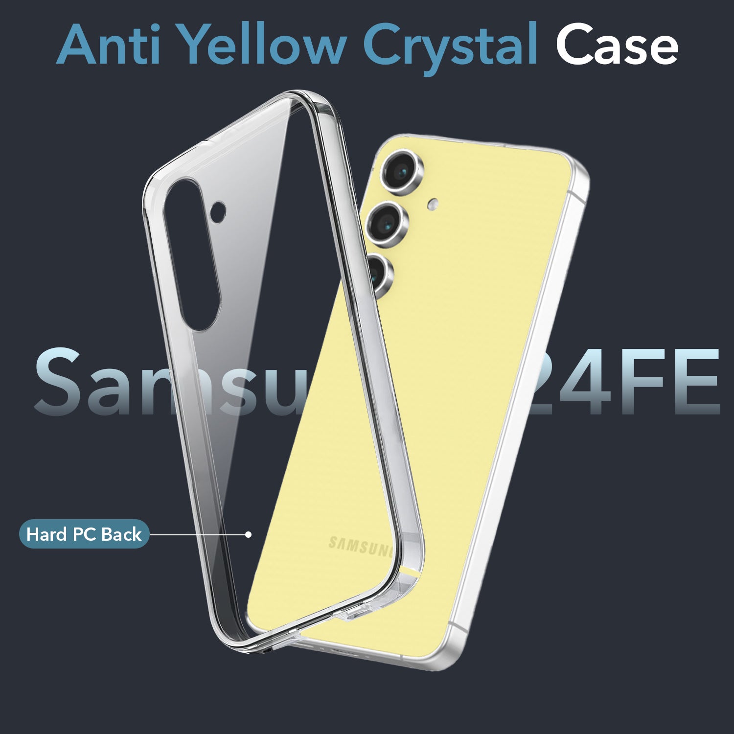 For Samsung Galaxy S24 FE Back Cover (Hard Anti Yellow Clear Case