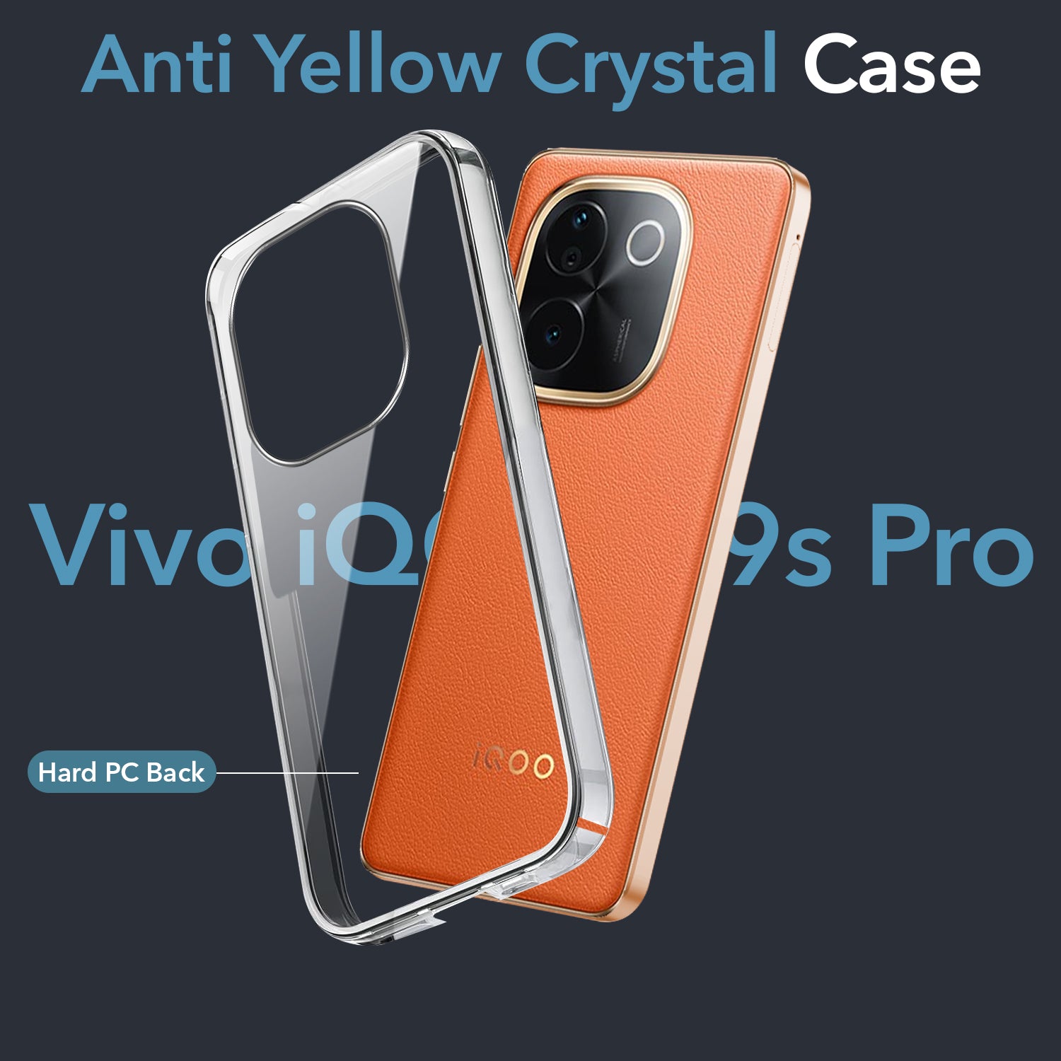 For Vivo iQOO Z9s Pro Back Cover (Hard Anti Yellow Clear Case