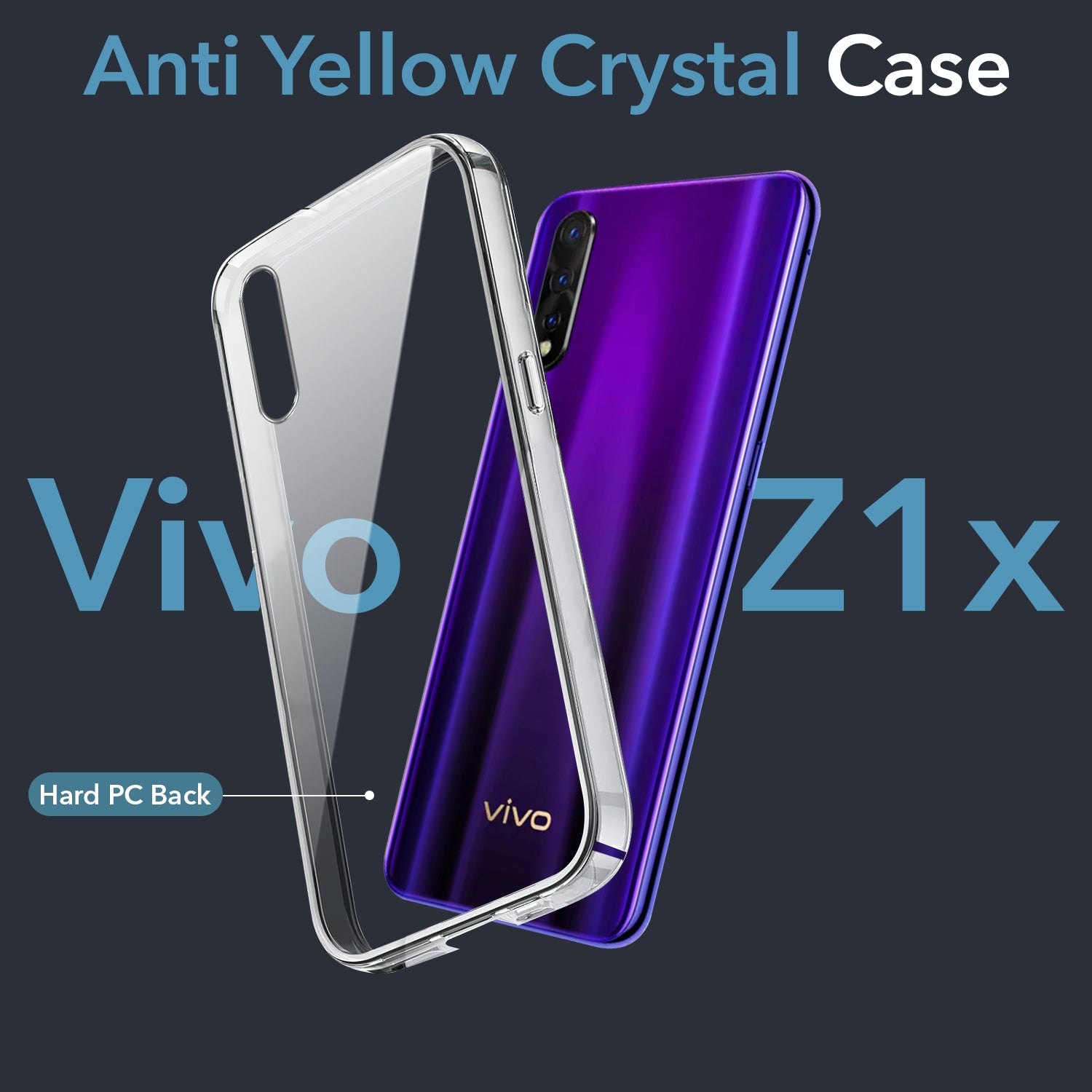 For Vivo S1 Vivo Z1x Back Cover Case (Hard Anti Yellow Clear Case Drop Camera Protection Shockproof Polycarbonate)