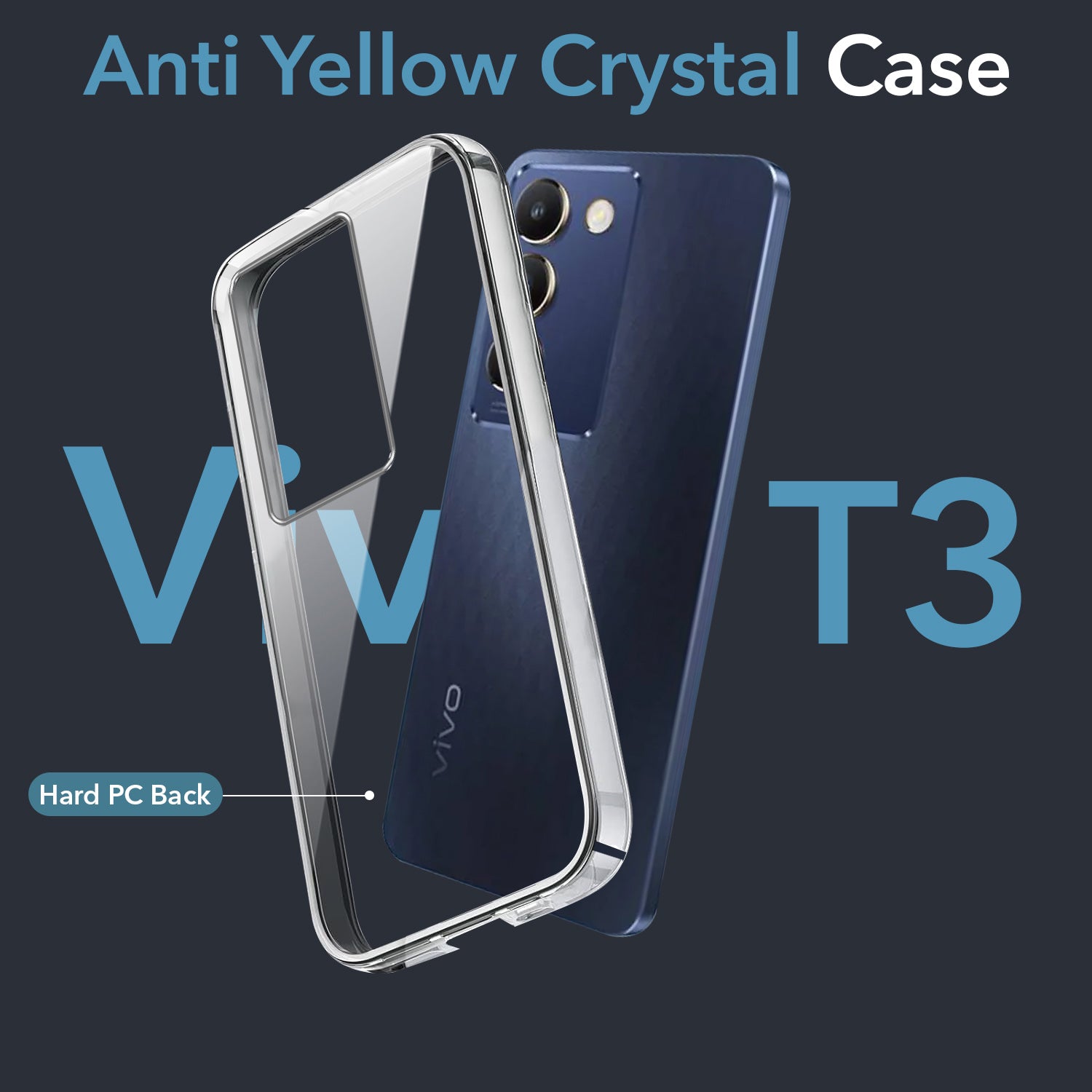 For Vivo T3 5G Back Cover Case (Hard Anti Yellow Clear Case | Drop & Camera Protection | Shockproof Polycarbonate)