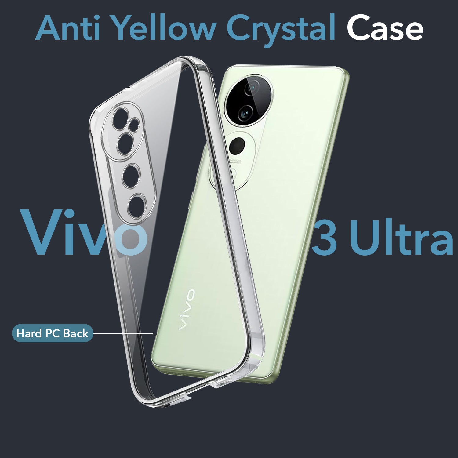 For Vivo T3 Ultra Back Cover (Hard Anti Yellow Clear Case | Drop & Camera Protection | Shockproof Polycarbonate)