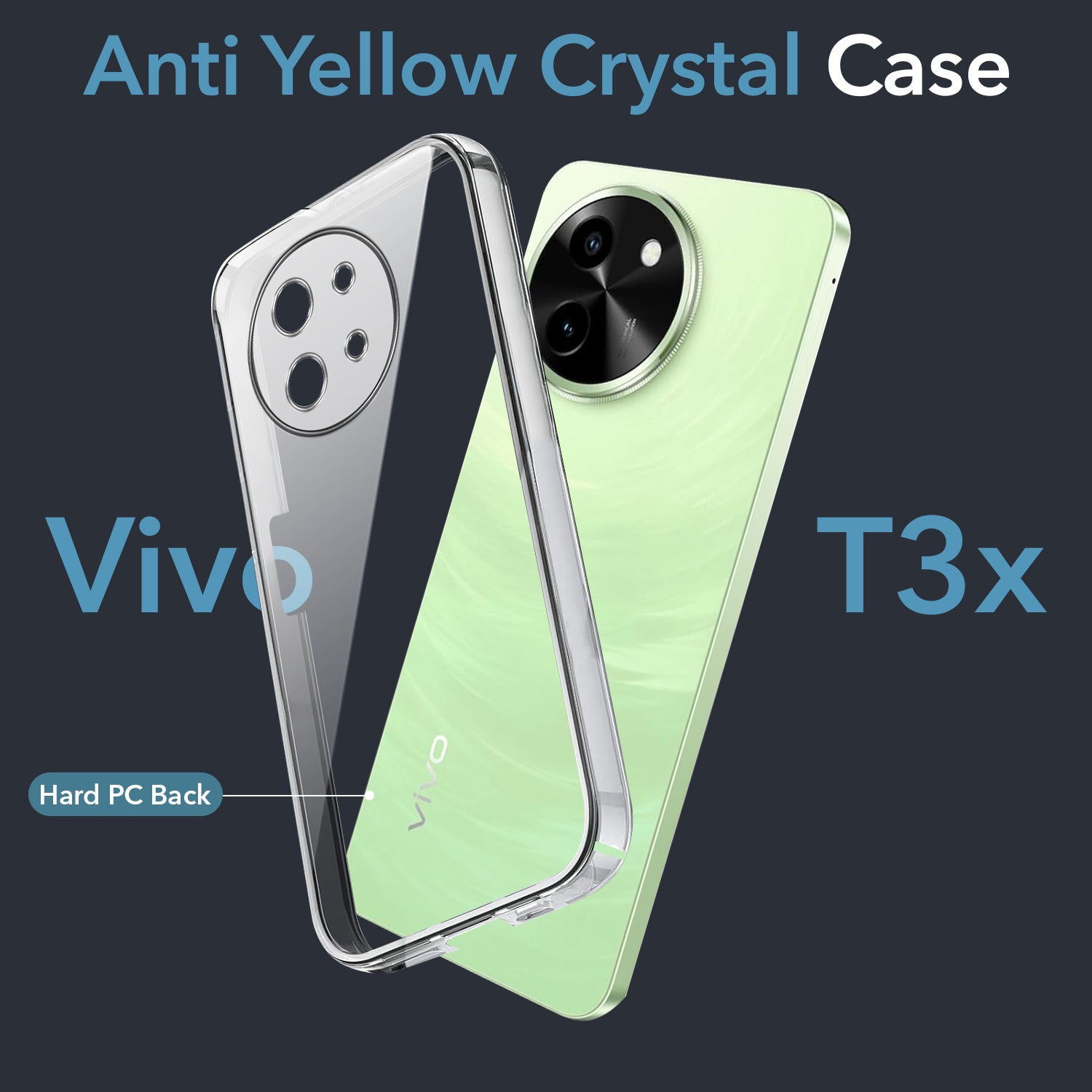 For Vivo T3x 5G Back Cover (Hard Anti Yellow Clear Case | Drop & Camera Protection | Shockproof Polycarbonate)
