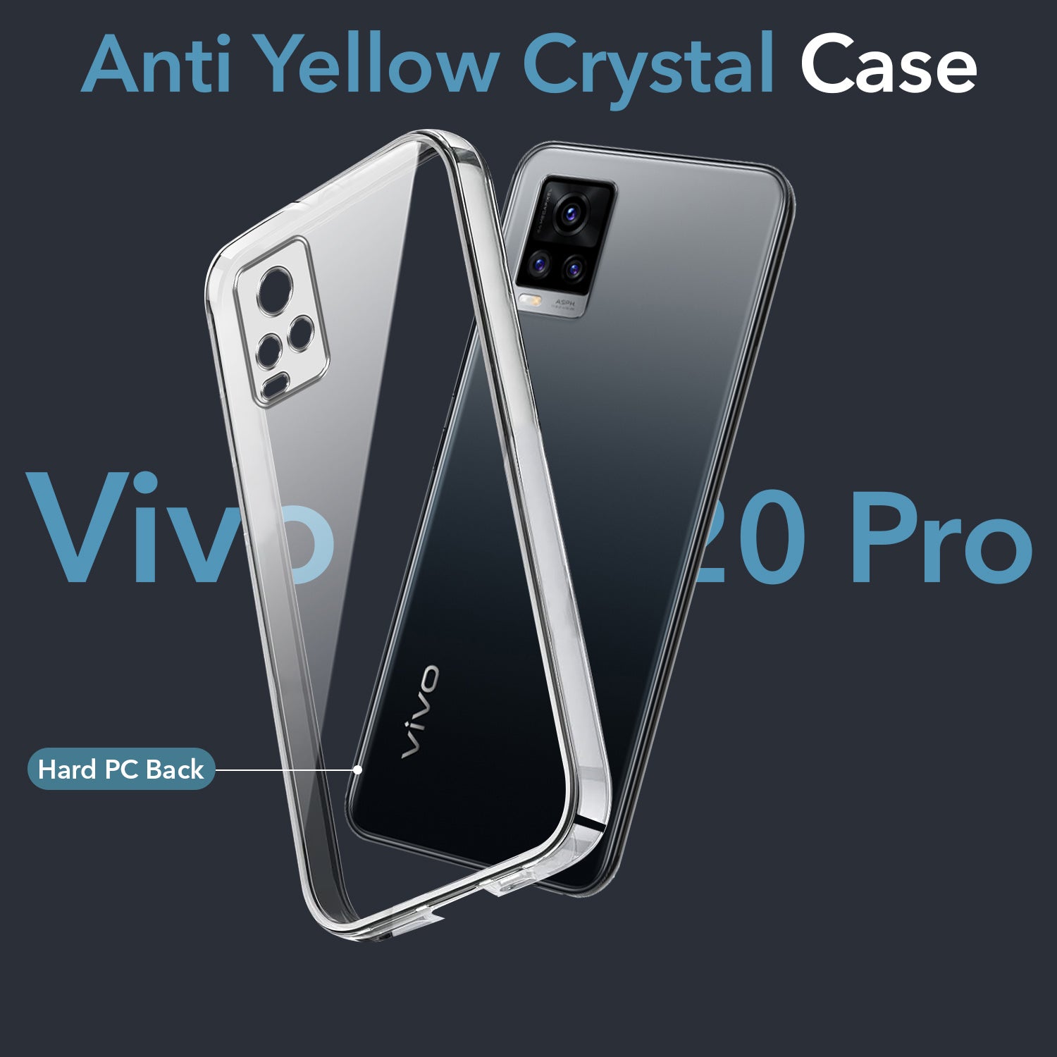 For Vivo V20 Pro Back Cover Case (Hard Anti Yellow Clear Case | Drop & Camera Protection | Shockproof Polycarbonate)