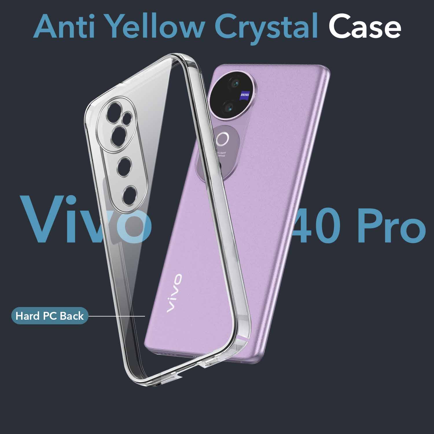 For Vivo V40 | Vivo V40 Pro 5G Back Cover (Hard Anti Yellow Clear Case | Drop & Camera Protection | Shockproof Polycarbonate)