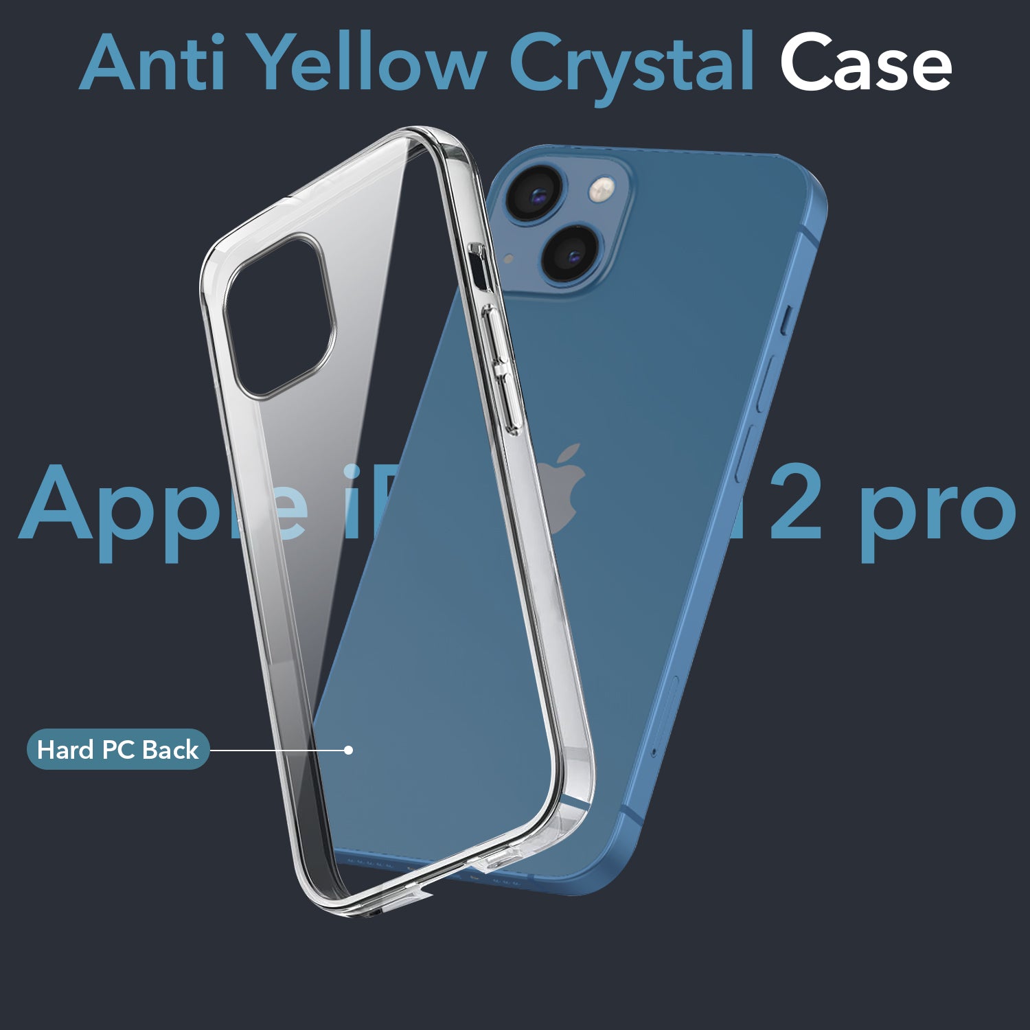 For Apple iPhone 12 Pro Back Cover Case (Hard Anti Yellow Clear Case | Drop & Camera Protection | Shockproof Polycarbonate)