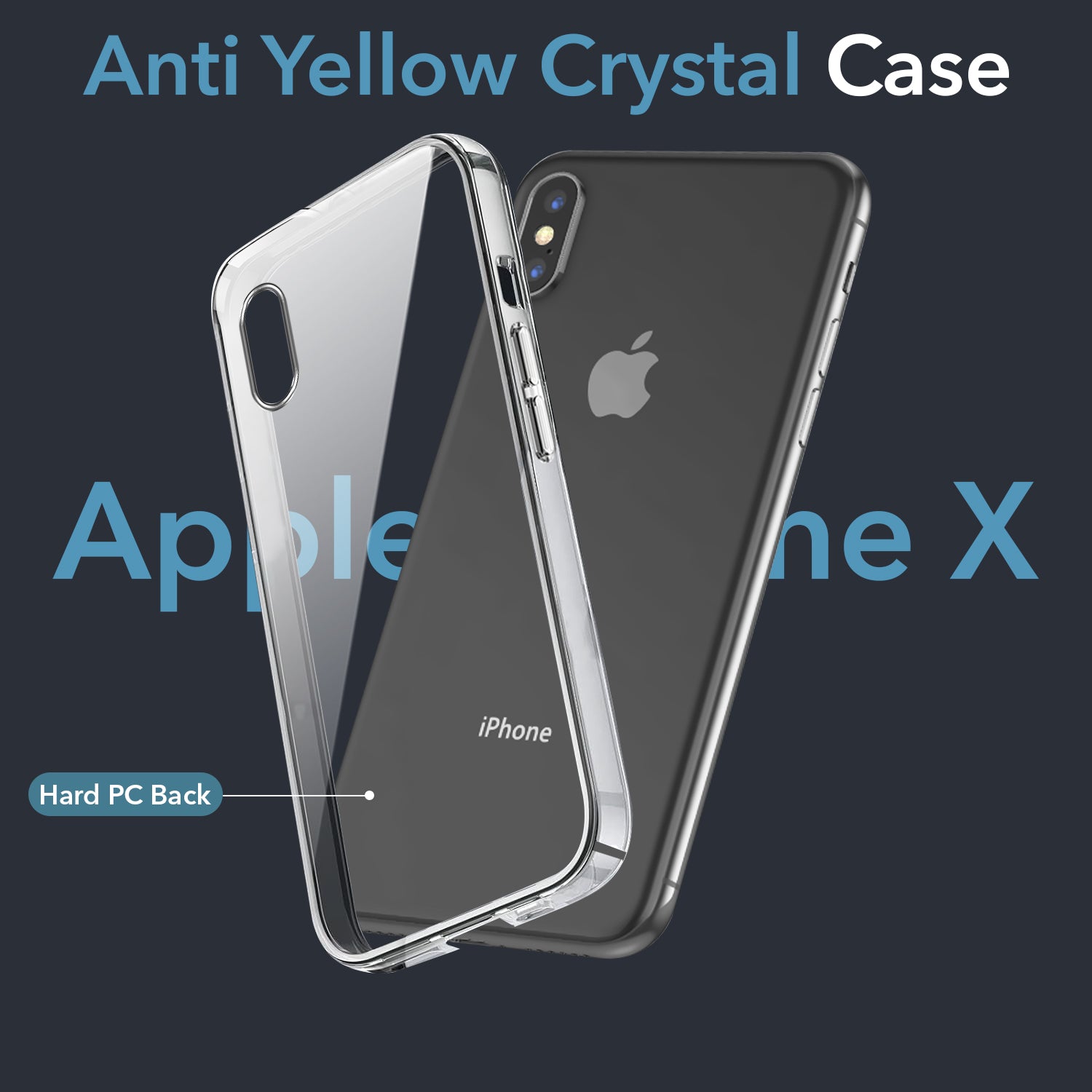 For Apple iPhone X Back Cover Case (Hard Anti Yellow Clear Case