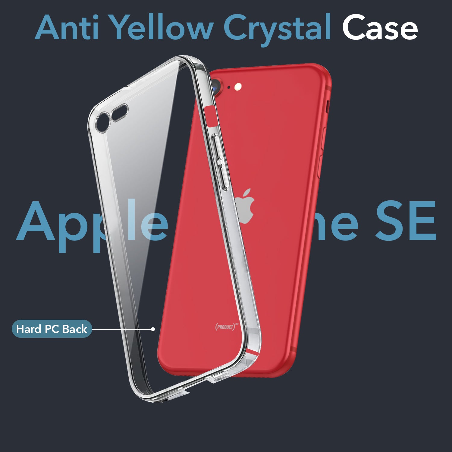 For Apple iPhone SE 2020 SE 2022Back Cover Case (Hard Anti Yellow Clear Case Drop Camera Protection Shockproof Polycarbonate)