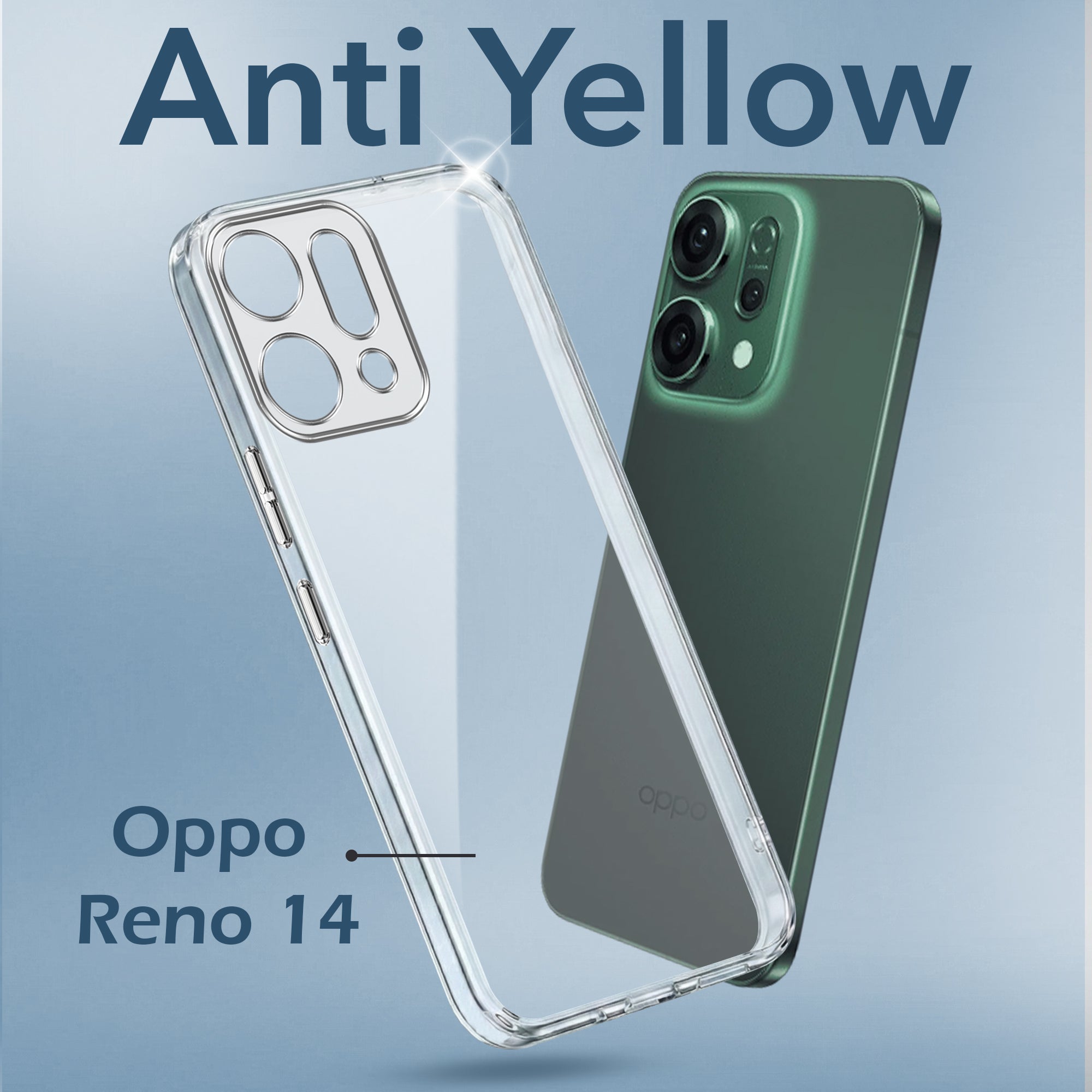 For Oppo Reno14 5G Back Cover Case | Oppo Reno 14 5G (Hard Anti Yellow Clear Case | Sleek Hard Crystal Clear | Drop & Camera Protection | Shockproof Polycarbonate)