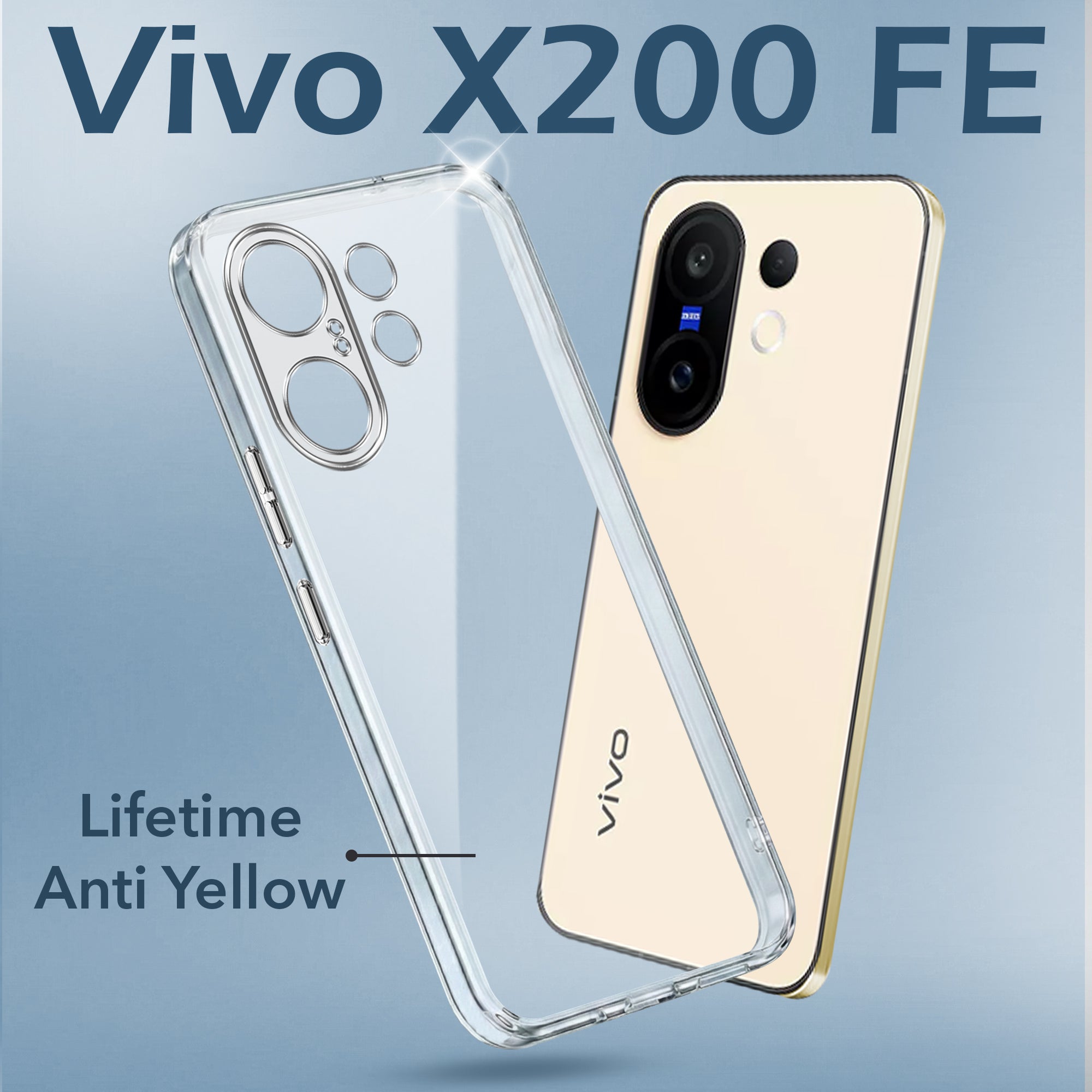 For Vivo X200 FE Lifetime Anti-Yellow Clear Back Cover Case (Sleek Hard Crystal | Shockproof and Camera Protection)