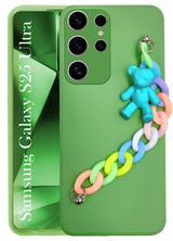For Samsung Galaxy S25 Ultra  Back Cover  Girls Case with Bracelet (Wrist Hanging Chain | Teddy Toy Cartoon)