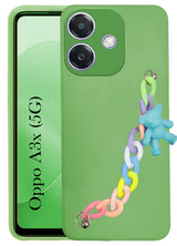 For Oppo A3X 5G | Oppo A3 5G Back Cover Girls Case with Bracelet (Wrist Hanging Chain | Teddy Toy Cartoon)