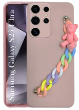 For Samsung Galaxy S25 Ultra  Back Cover  Girls Case with Bracelet (Wrist Hanging Chain | Teddy Toy Cartoon)