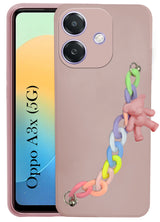 For Oppo A3X 5G | Oppo A3 5G Back Cover Girls Case with Bracelet (Wrist Hanging Chain | Teddy Toy Cartoon)