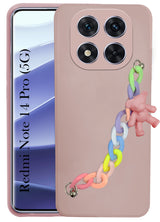 For Redmi Note 14 Pro Girls Case with Bracelet Back Cover (Wrist Hanging Chain | Teddy Toy Cartoon)