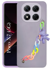 For Xiaomi Poco X7 Girls Case with Bracelet  Back Cover (Wrist Hanging Chain | Teddy Toy Cartoon)