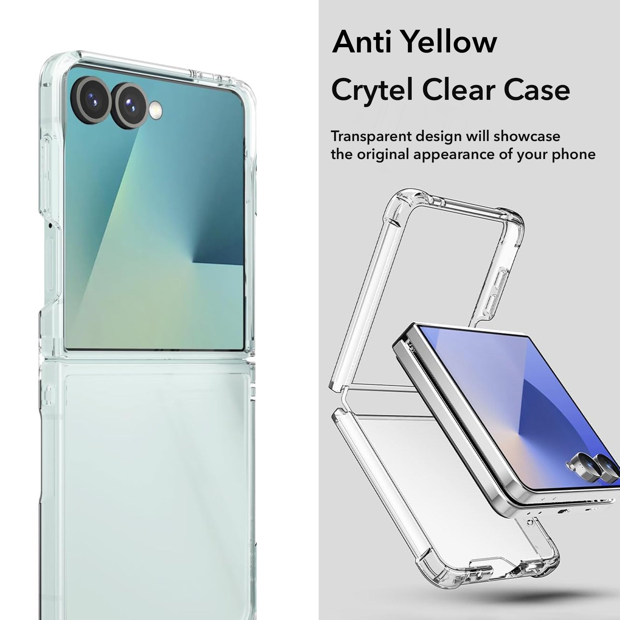 For Samsung Galaxy Z Flip 7 Back Cover ( Shockproof Crystal Clear Case |  Drop & Camera Protection | Hard Polycarbonate)