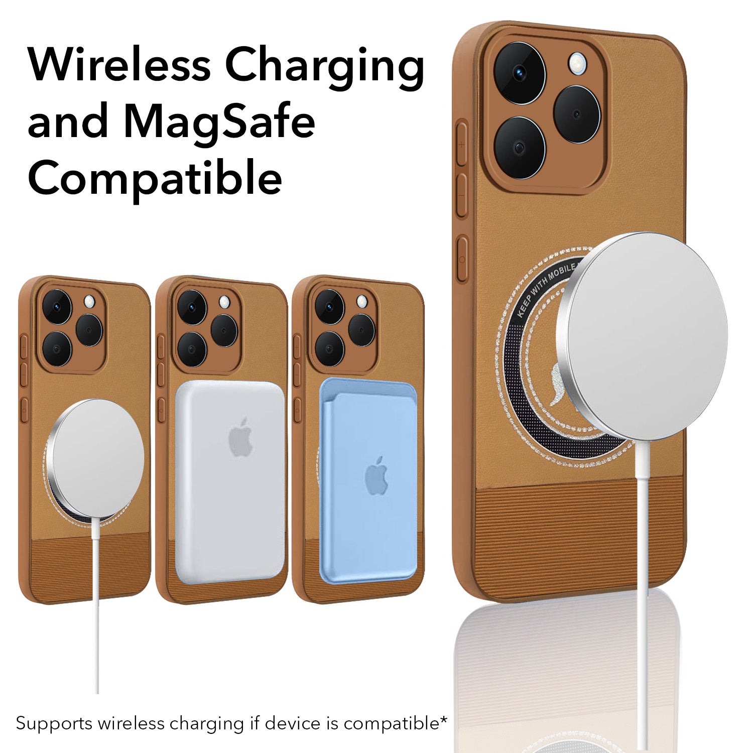 For Realme 15T | Realme Narzo 90 Back Cover Case PU Leather Finish (Professional Minimalist Texture | MagSafe Compatile | Camera Protection | Sleek Sober Formal)