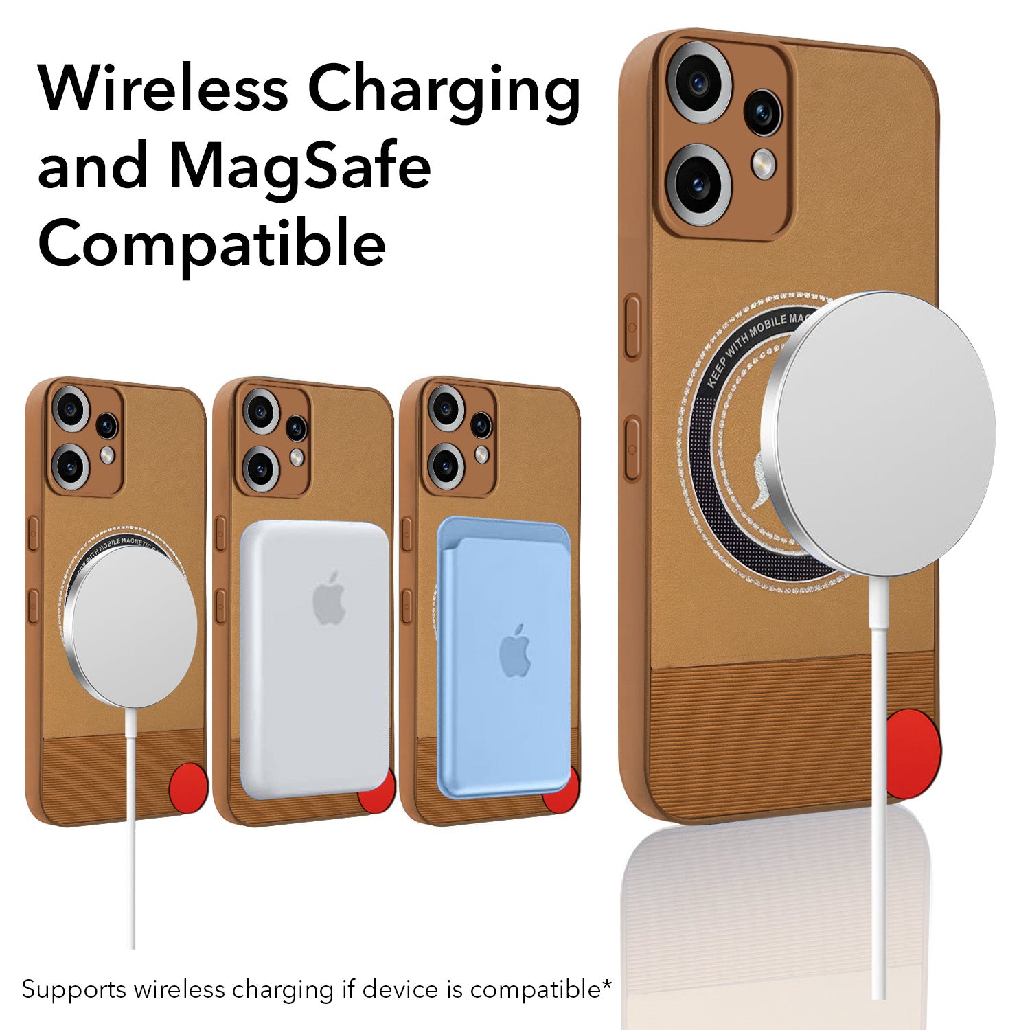 For Nothing CMF Phone 2 Pro Back Cover Case PU Leather Finish (Professional Minimalist Texture | MagSafe Compatile | Camera Protection | Sleek Sober Formal)