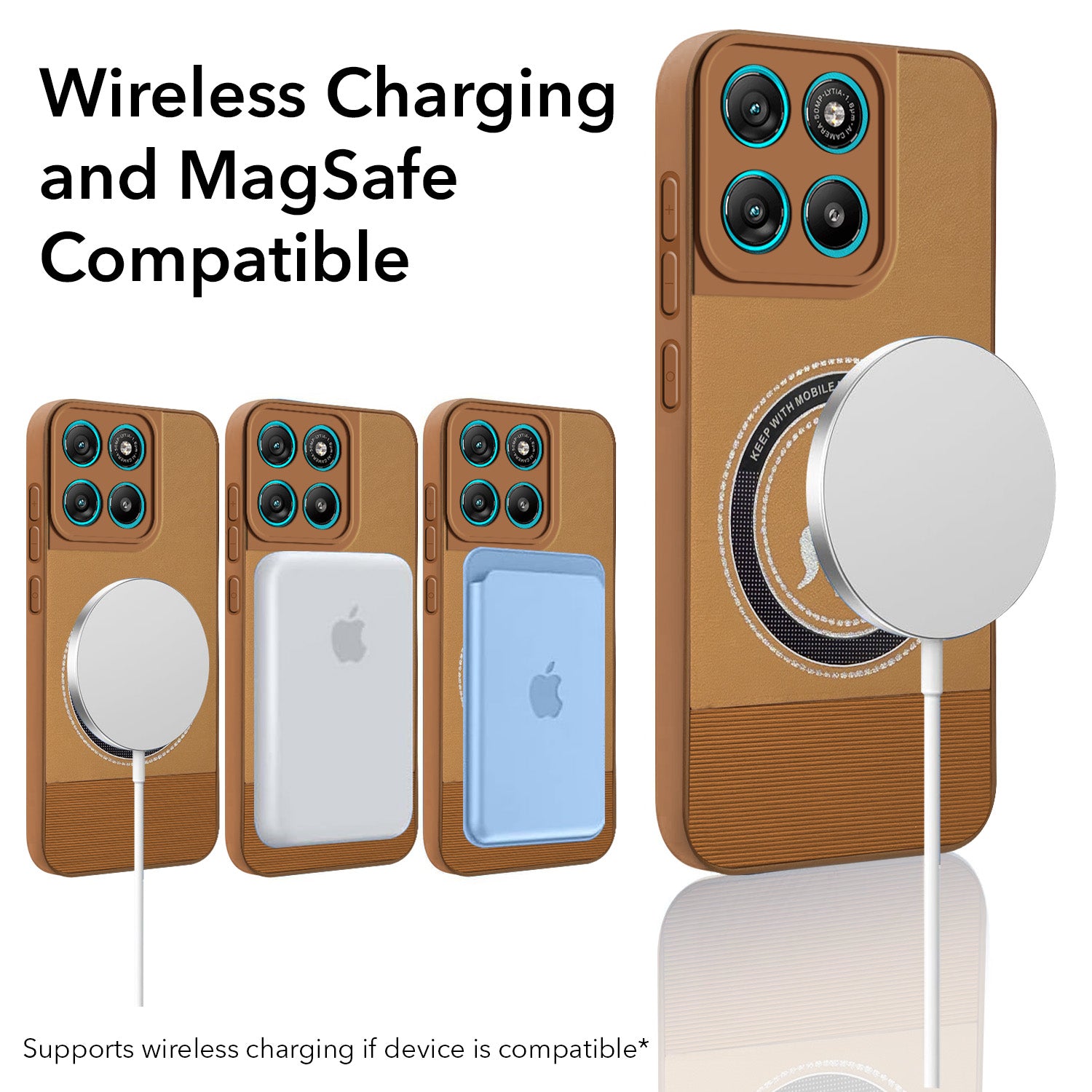 For Motorola Moto G67 Power | G57 Power Back Cover Case PU Leather Finish (Professional Minimalist Texture | MagSafe Compatile | Camera Protection | Sleek Sober Formal)