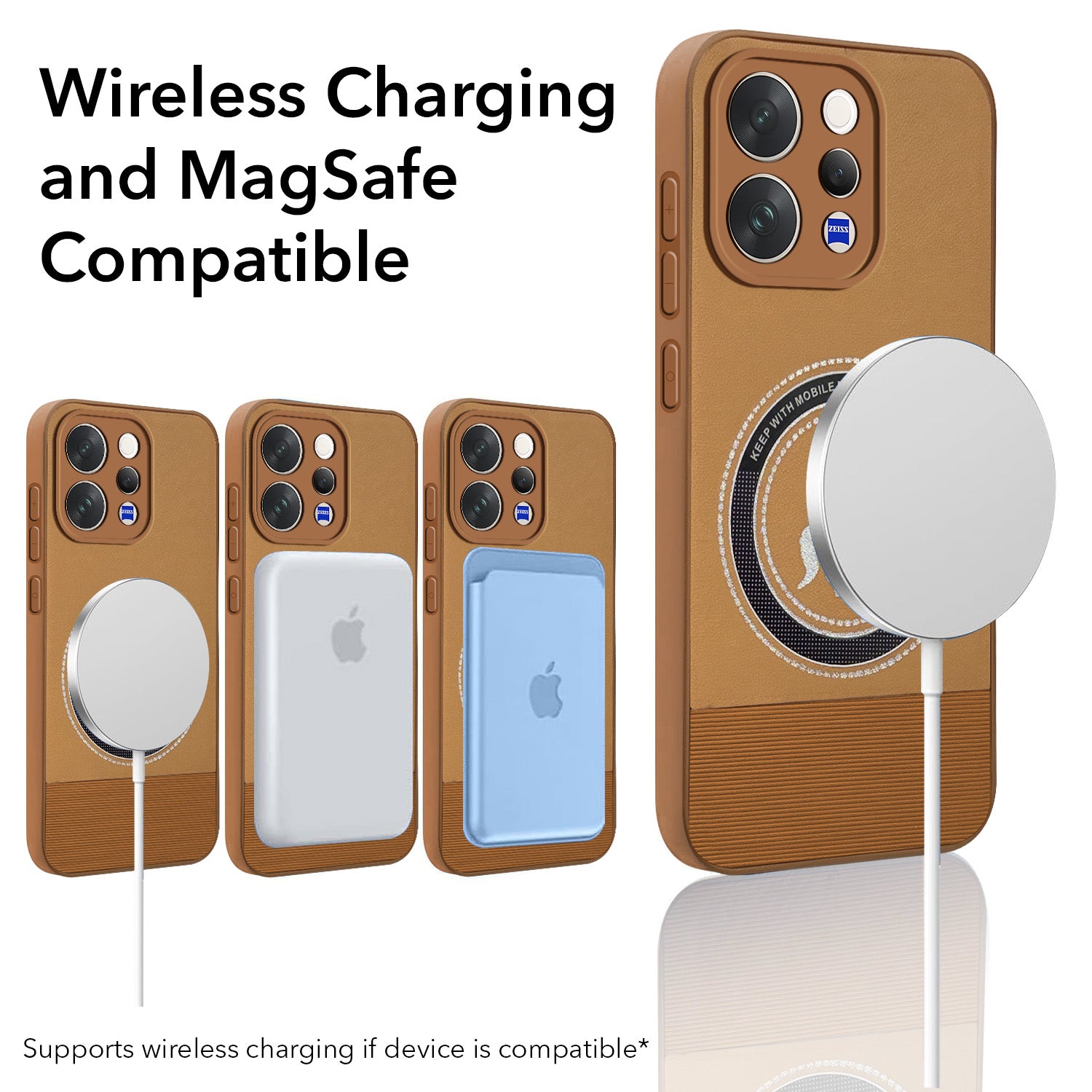 For Vivo V70 | Vivo V70 Elite 5G Back Cover Case PU Leather Finish (Professional Minimalist Texture | MagSafe Compatile | Camera Protection | Sleek Sober Formal)